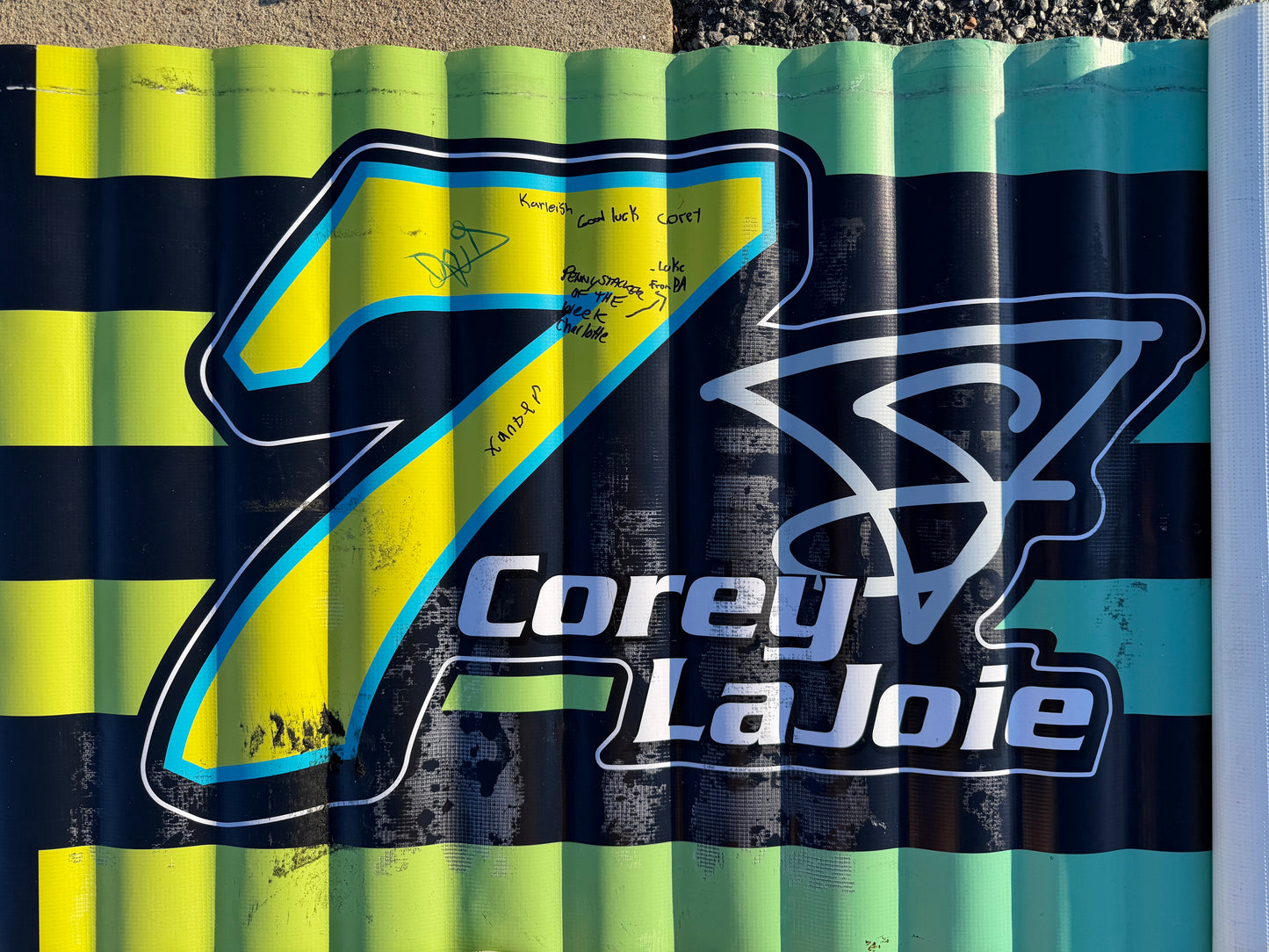 Corey Lajoie #7 2024 Pocono Parity in Paris Nascar Pit Wall Banner