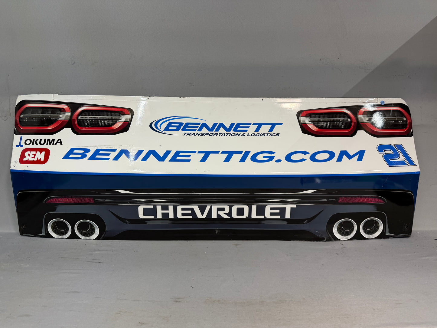 Austin Hill #21 2025 Bennett Transportation Nascar Rear Bumper