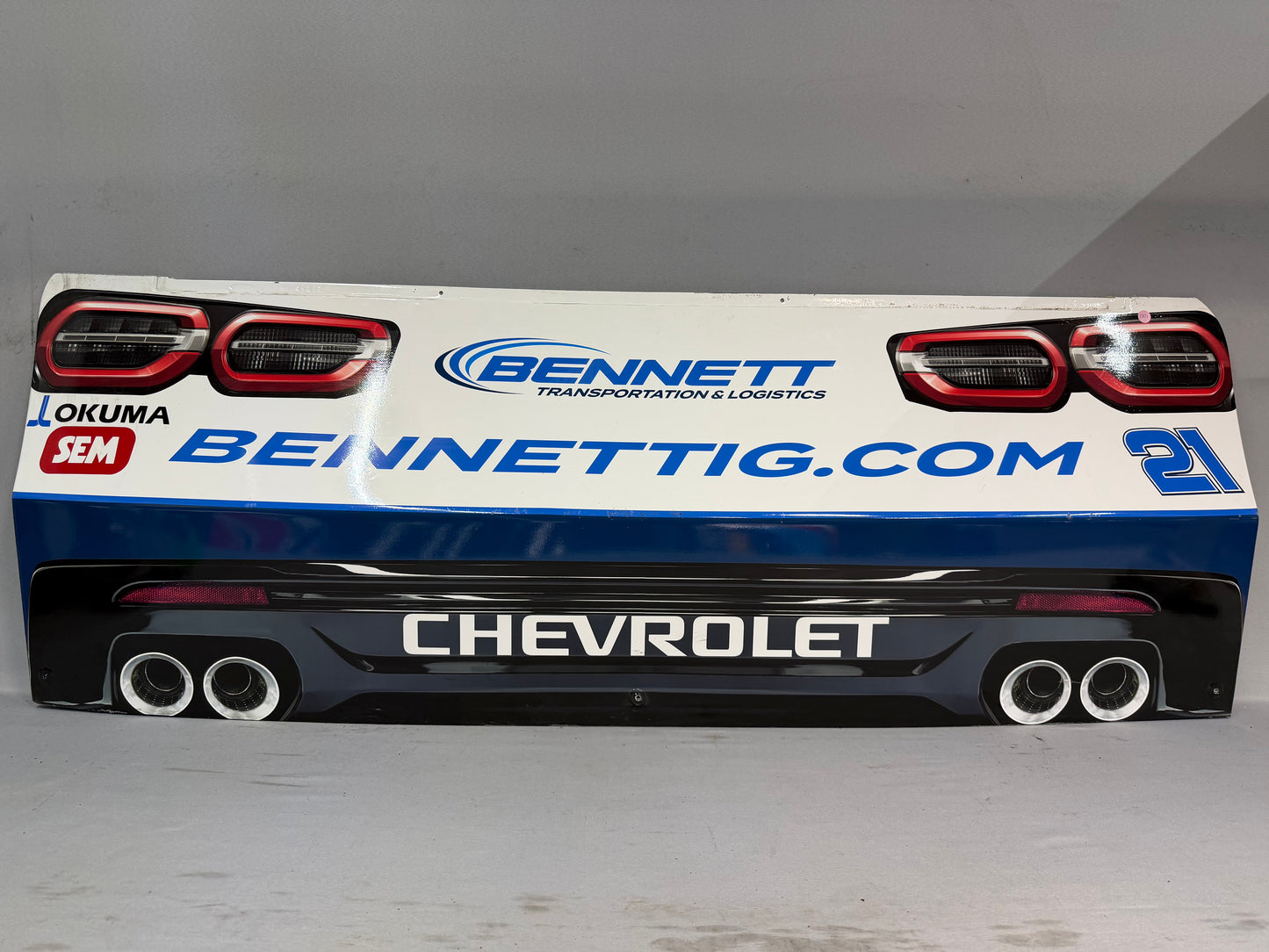 Austin Hill #21 2025 Phoenix Bennett Transportation Nascar Rear Bumper