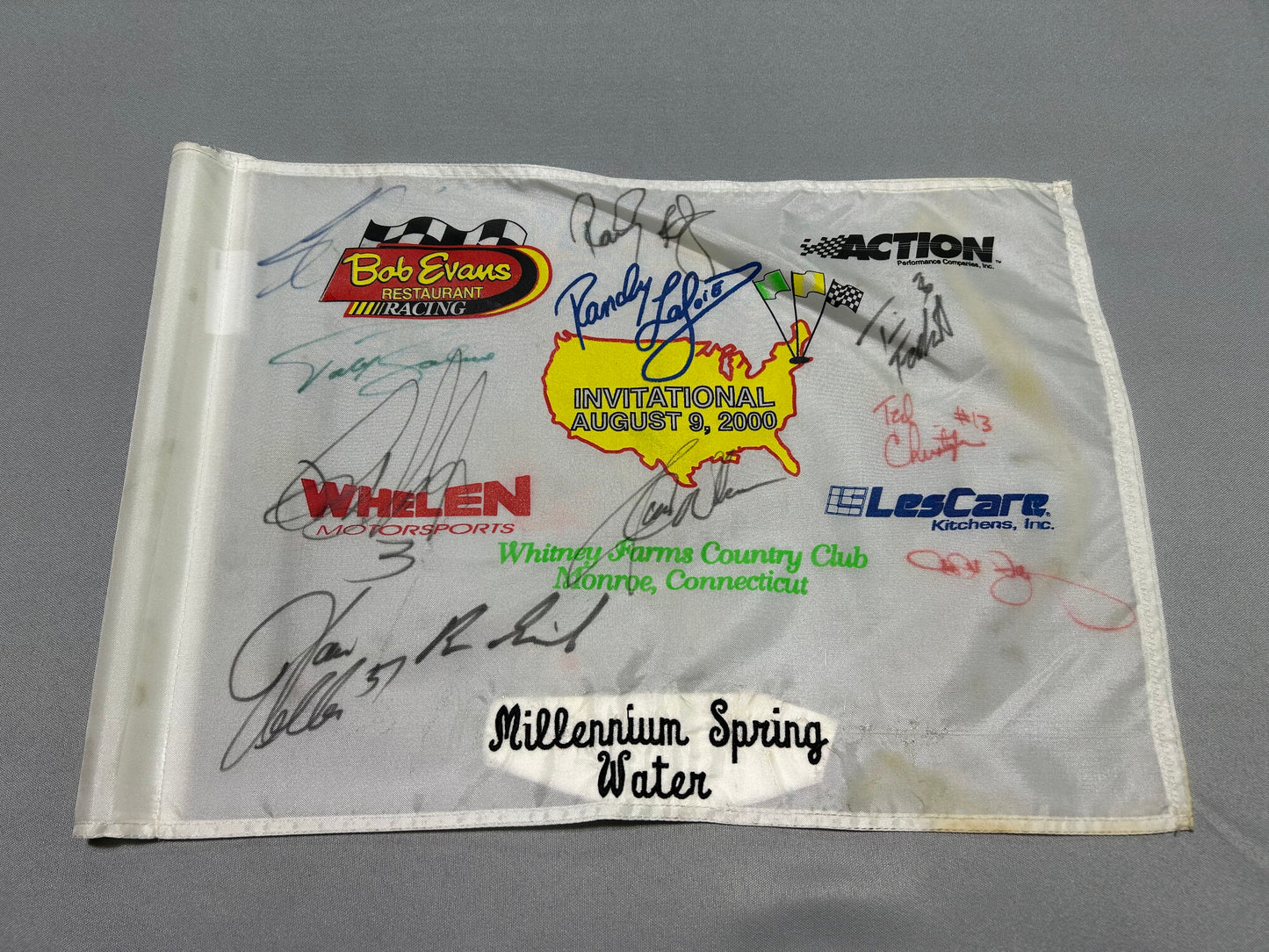 Randy Lajoie 2000 Invitational Autographed Nascar Flag
