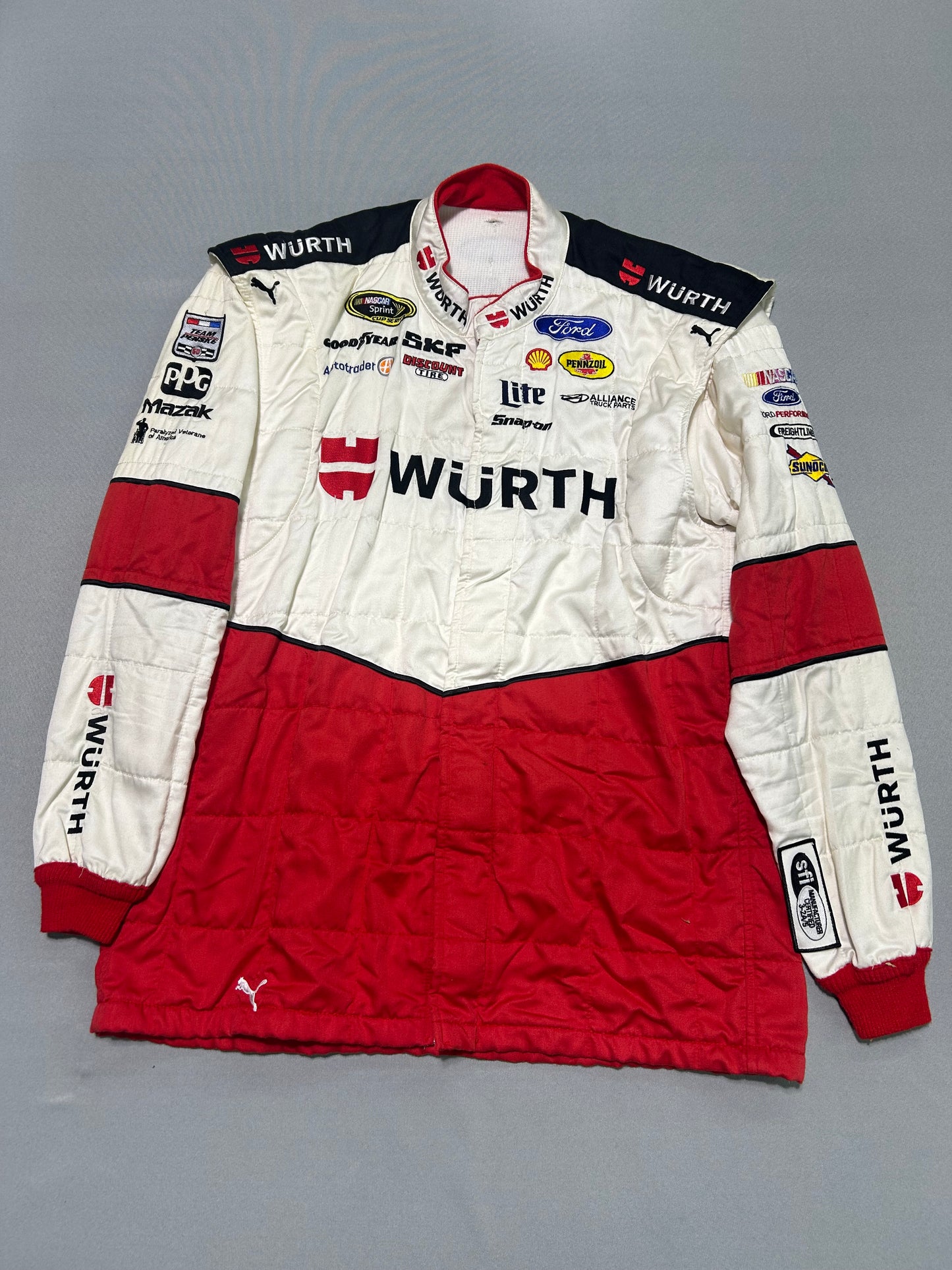 Brad Keselowski #2 Wurth Nascar 2 Piece Crew Firesuit C-46 W-36 L-29