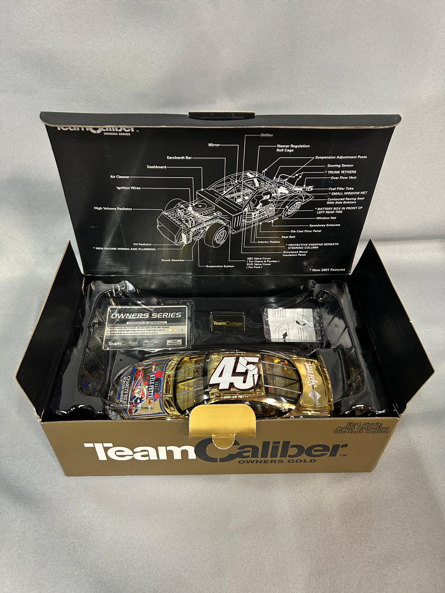 Kyle Petty #45 2001 Sprint Charity Ride Owners Gold Nascar Diecast DIN 1