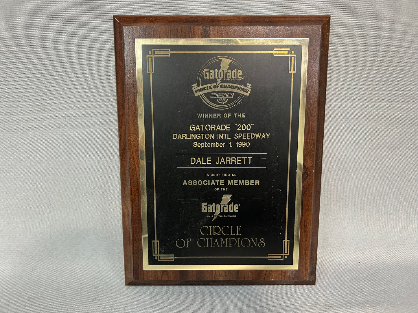 Dale Jarrett 1990 Darlington Gatorade 200 Nascar Trophy