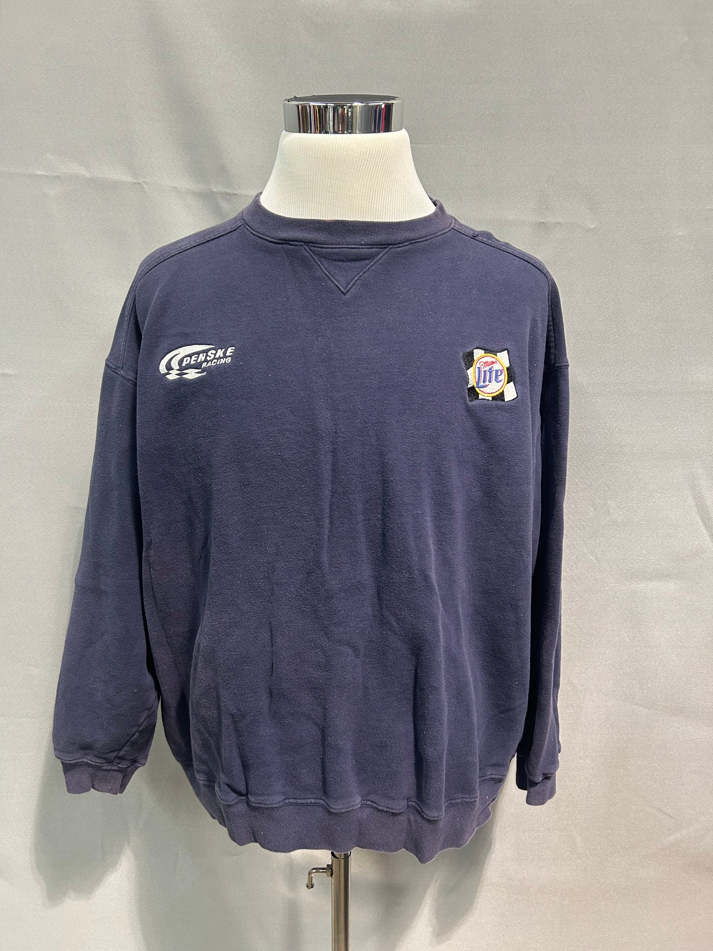 Rusty Wallace #2 Miller Lite Nascar Team Issued Crewneck Sweatshirt Size XL