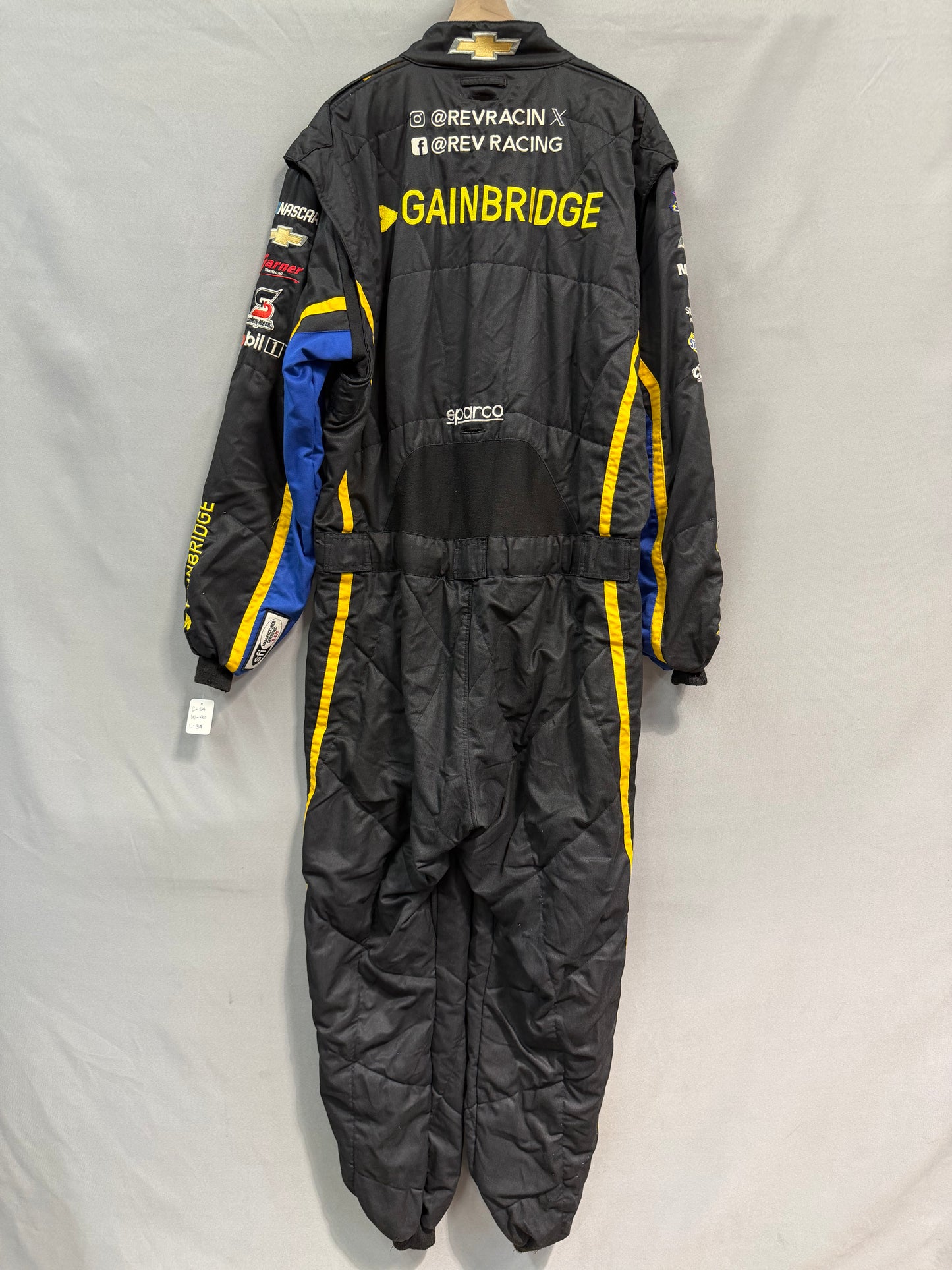 Nick Sanchez #2 2024 Gainbridge Rev Racing Nascar Crew Firesuit C-54 W-46 L-34