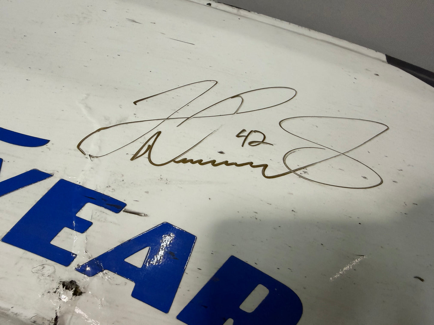 John Hunter Nemechek #42 2025 Mexico City Pye Barker Nascar Autographed Fender