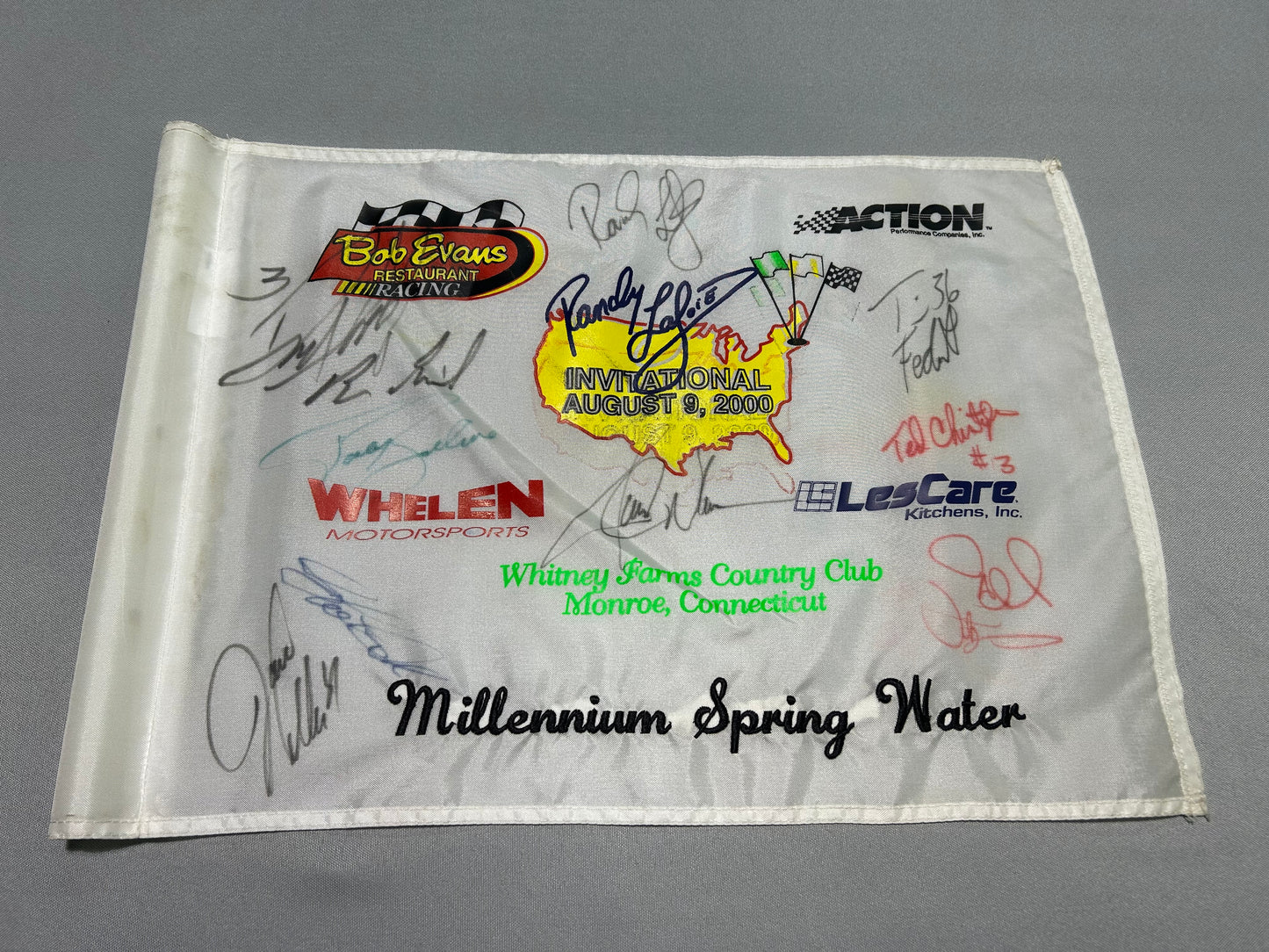 Randy Lajoie 2000 Invitational Autographed Nascar Flag