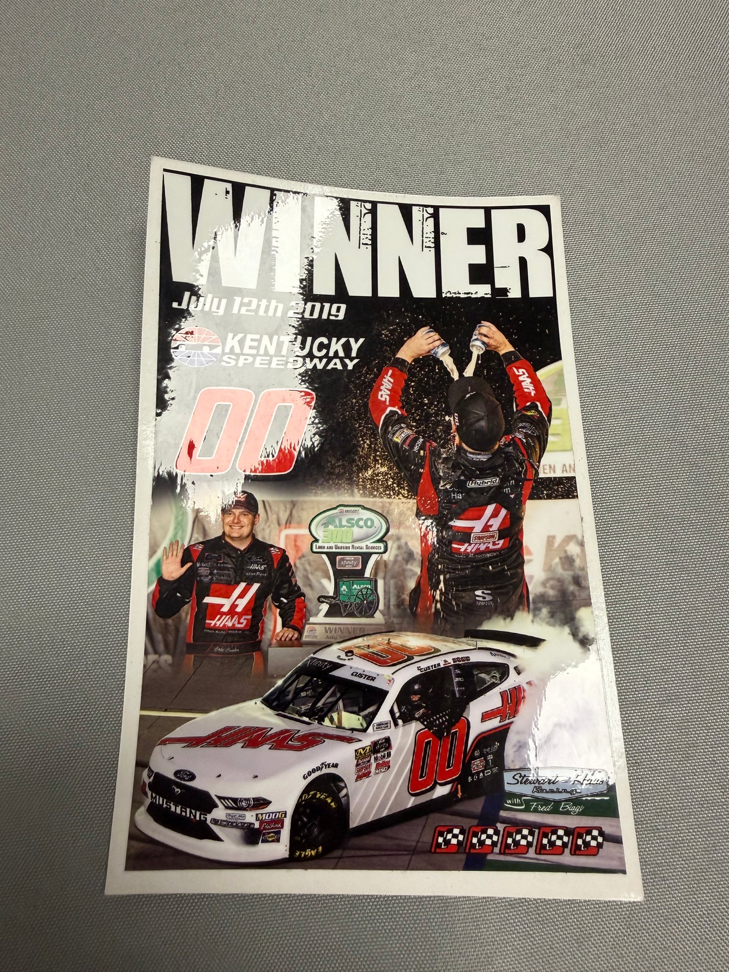Cole Custer #00 2019 Kentucky Win Nascar Team Issued Decal