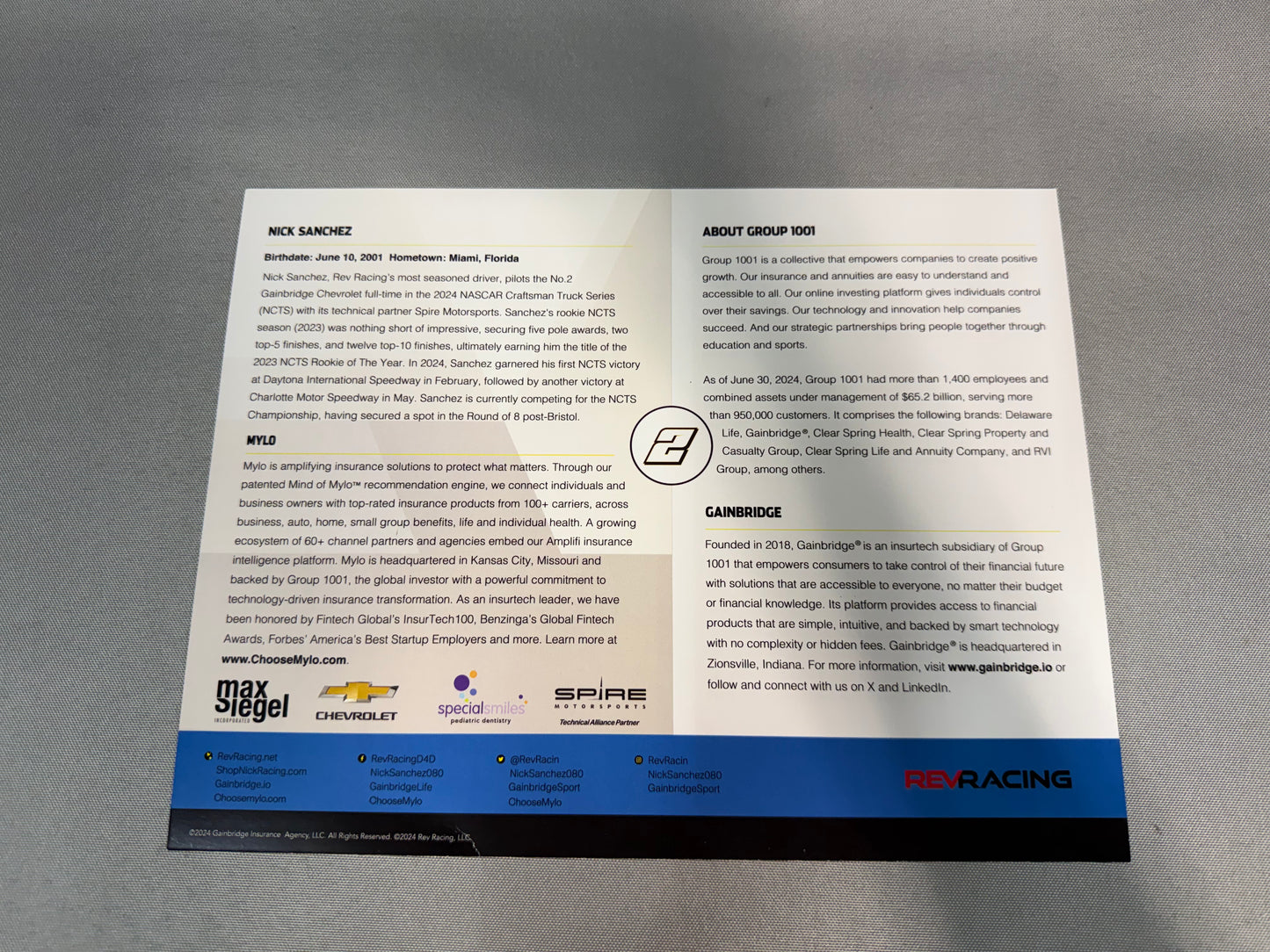Nick Sanchez #2 2024 Gainbridge Nascar Hero Card