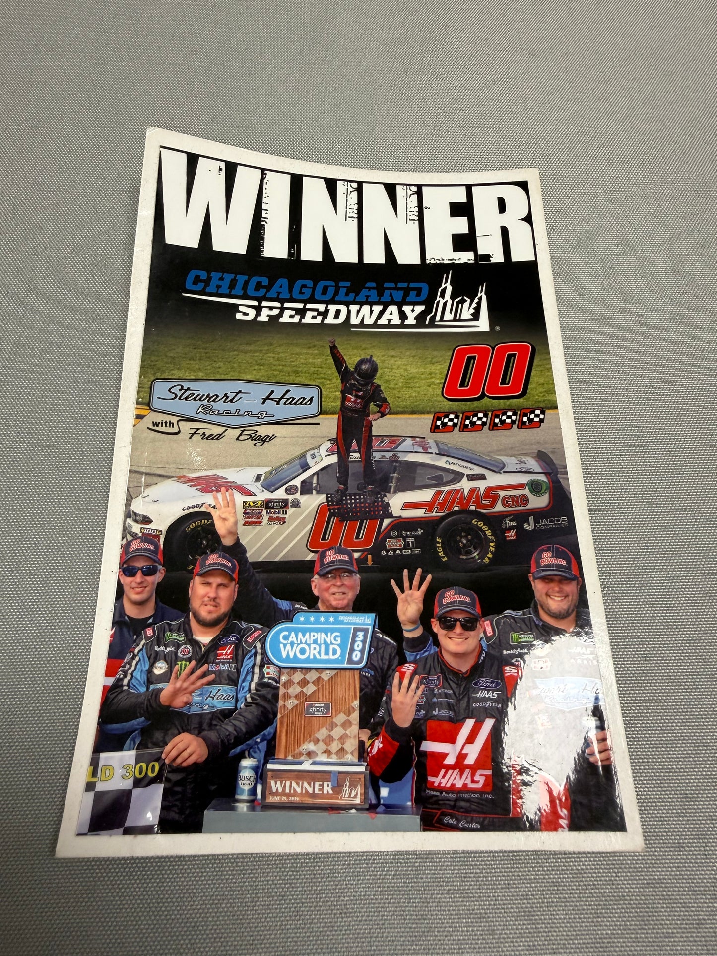 Cole Custer #00 2019 Chicagoland Win Nascar Team Issued Decal