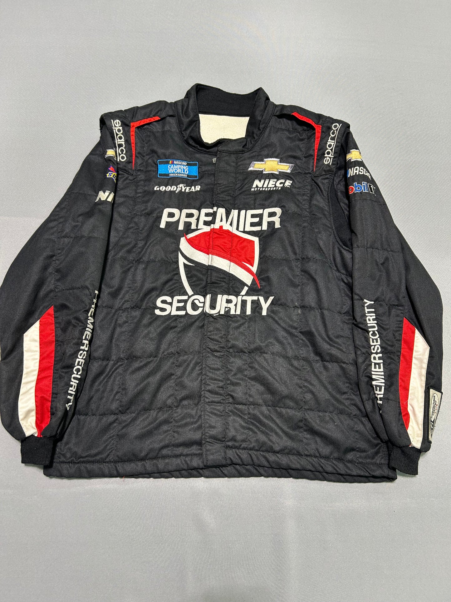 Carson Hocevar #42 2022 Premier Security Nascar 2 Piece Crew Firesuit C-48 W-36 L-32