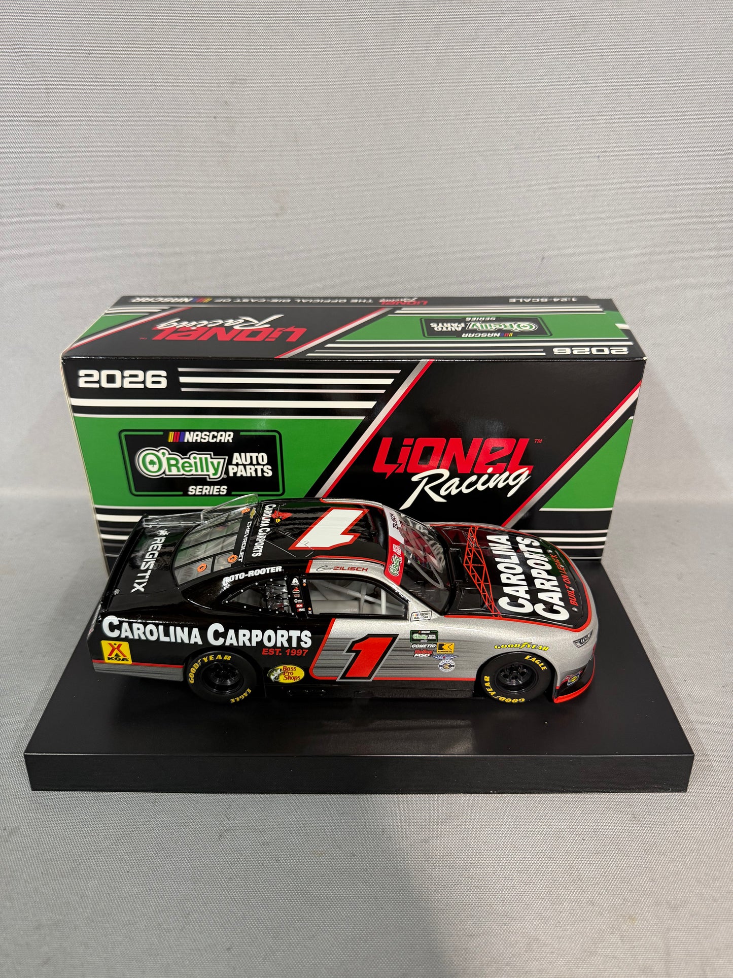 Connor Zilisch #1 2026 Carolina Carports Nascar Autographed Diecast