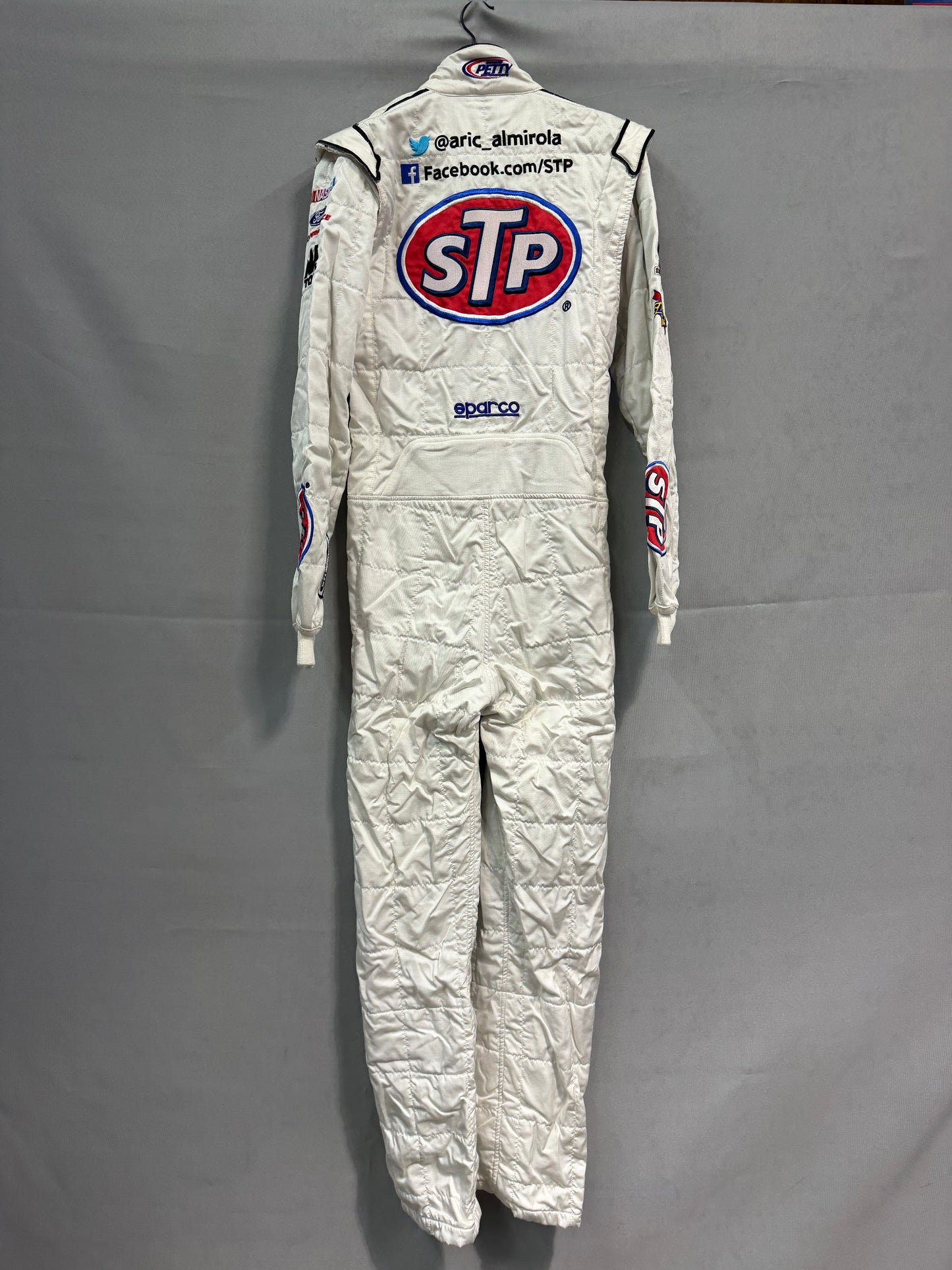 Aric Almirola #43 2015 Darlington STP Dual Autographed Nascar Driver Firesuit