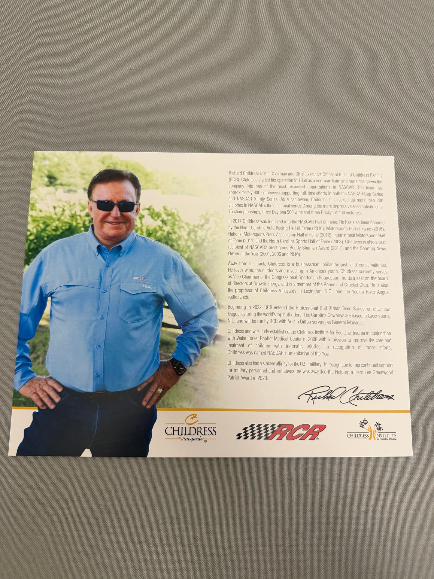 Richard Childress 2024 RCR Nascar Hero Card