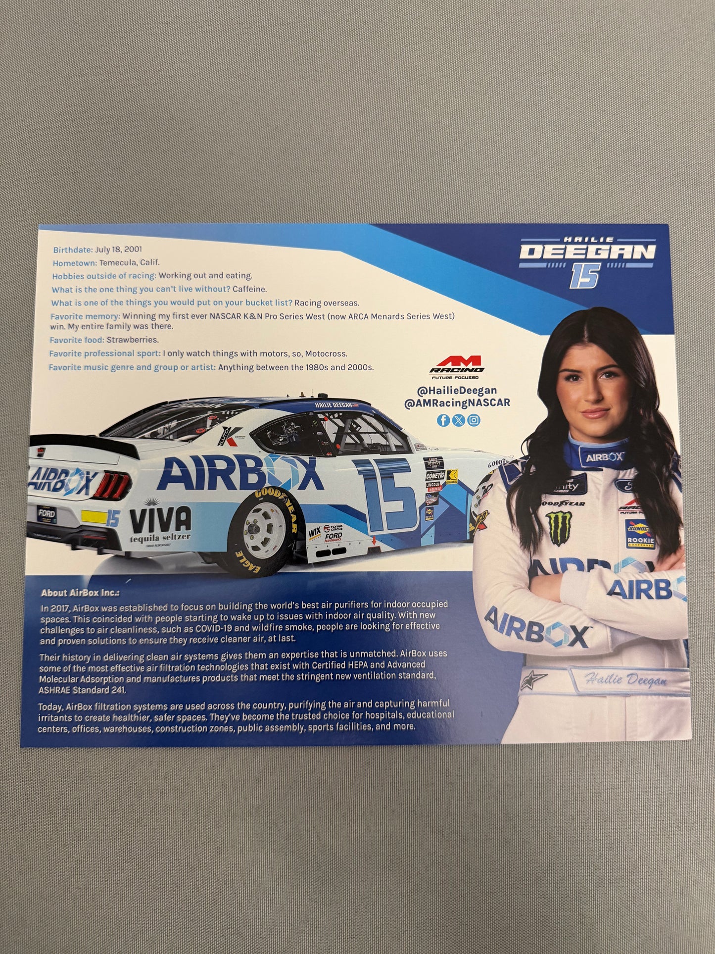 Hailie Deegan #15 2024 Airbox Nascar Hero Card