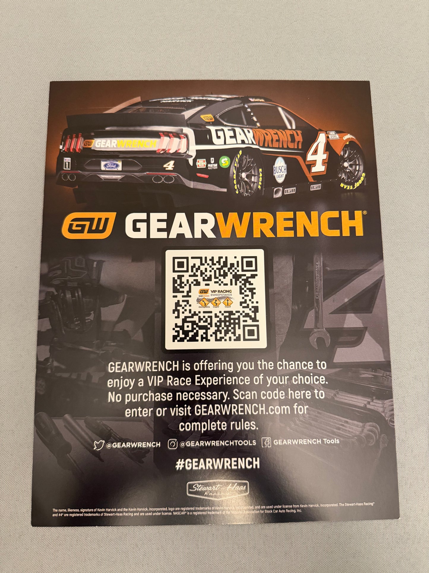 Kevin Harvick #4 2022 Gearwrench Hero Card