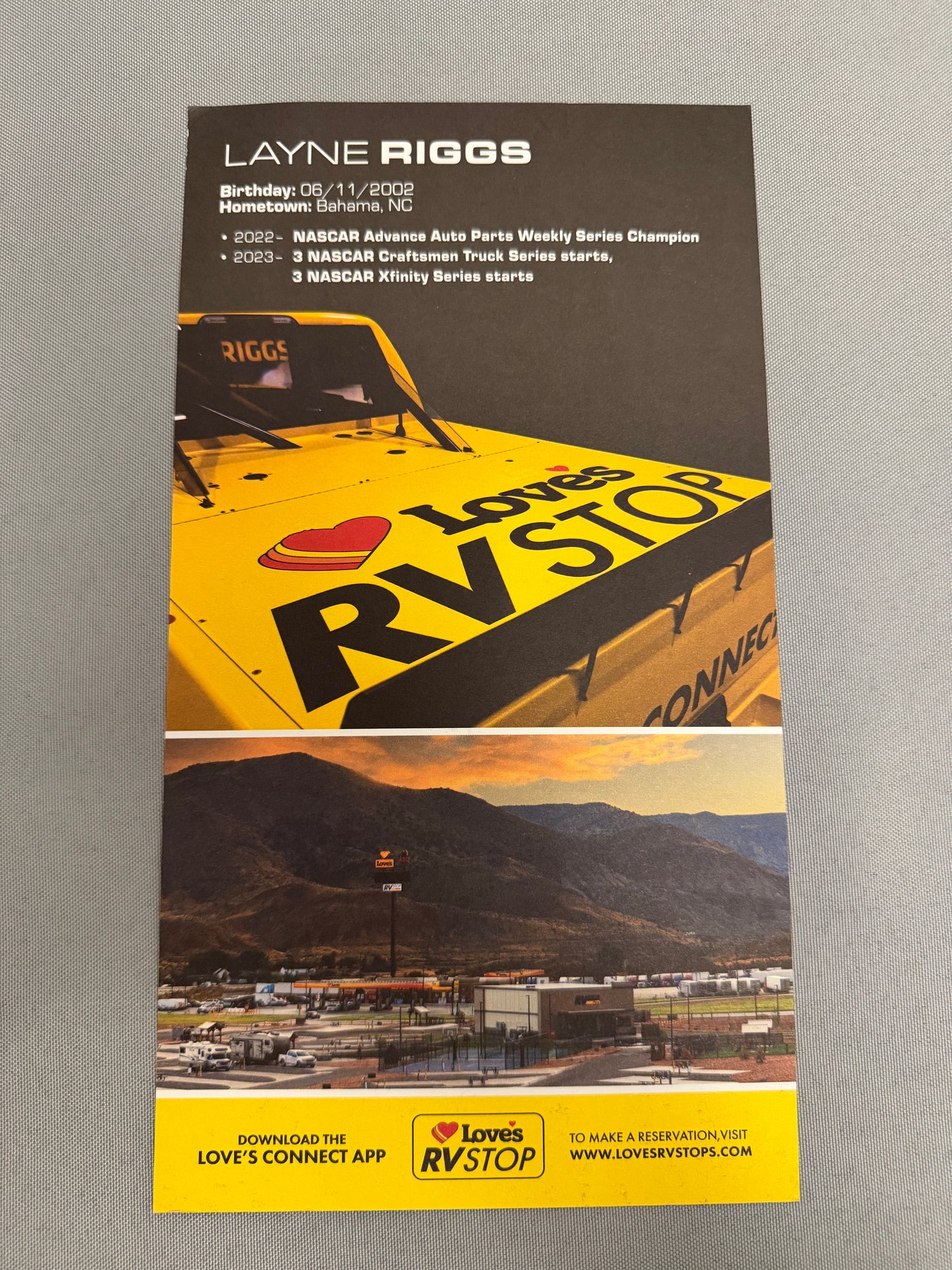Layne Riggs #38 2024 Loves Truck Stop Nascar Hero Card