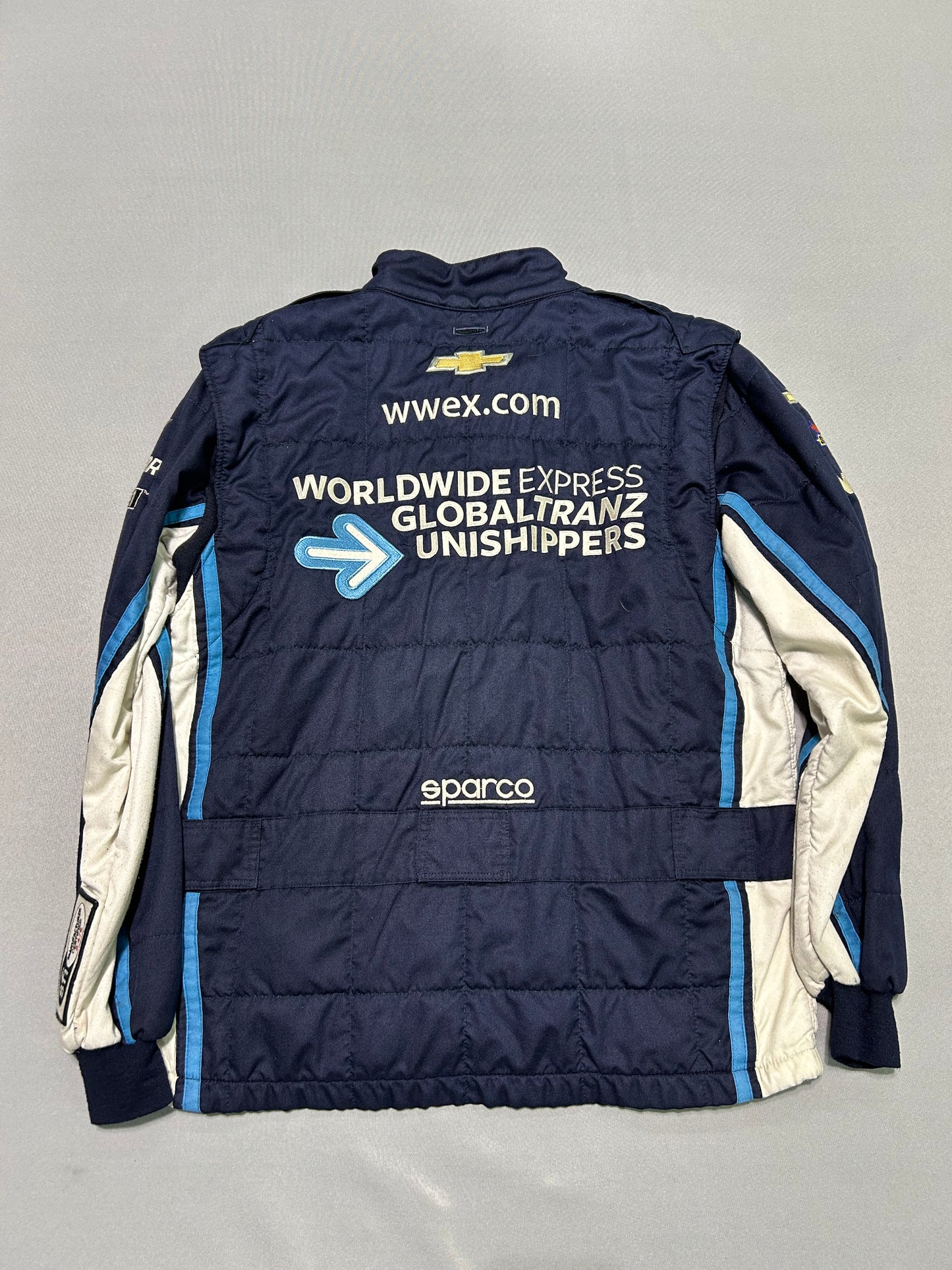 Dean Thompson #40 2022 WWEX Globaltranz Nascar 2 Piece Crew Firesuit C-48 W-36 L-32