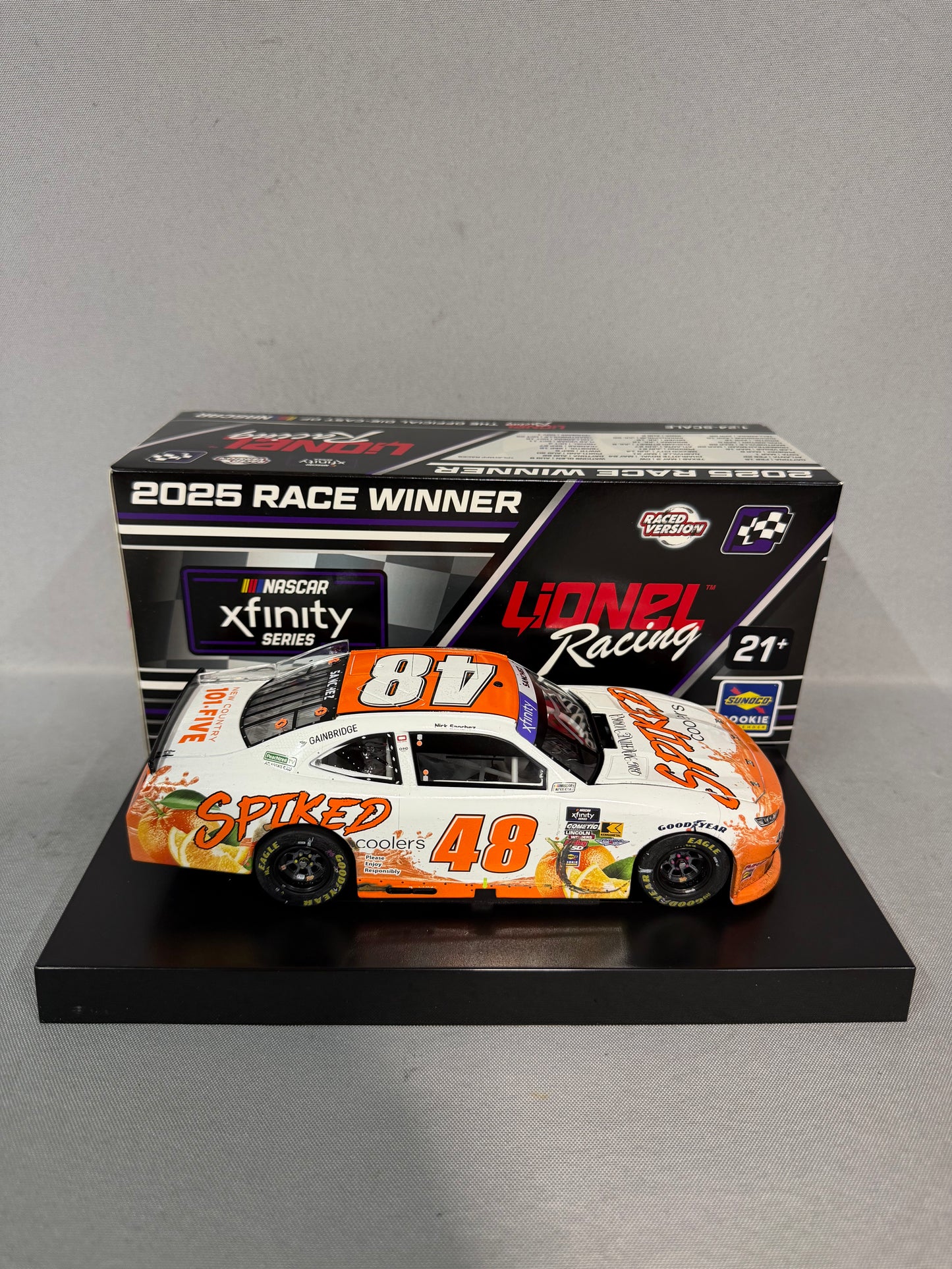 Nick Sanchez #48 2025 Atlanta Win Spiked Cooler Nascar Autographed Diecast
