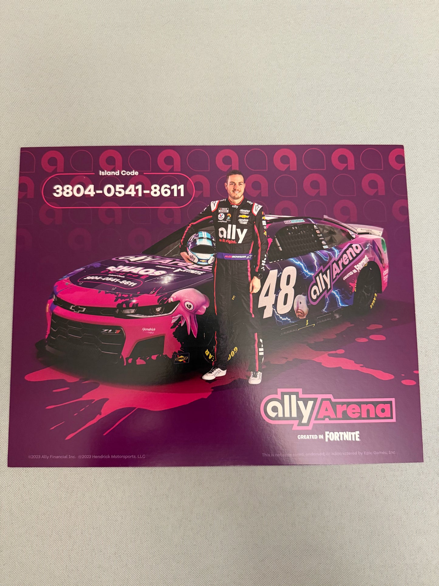 Alex Bowman #48 2023 Ally Fortnite Nascar Hero Card