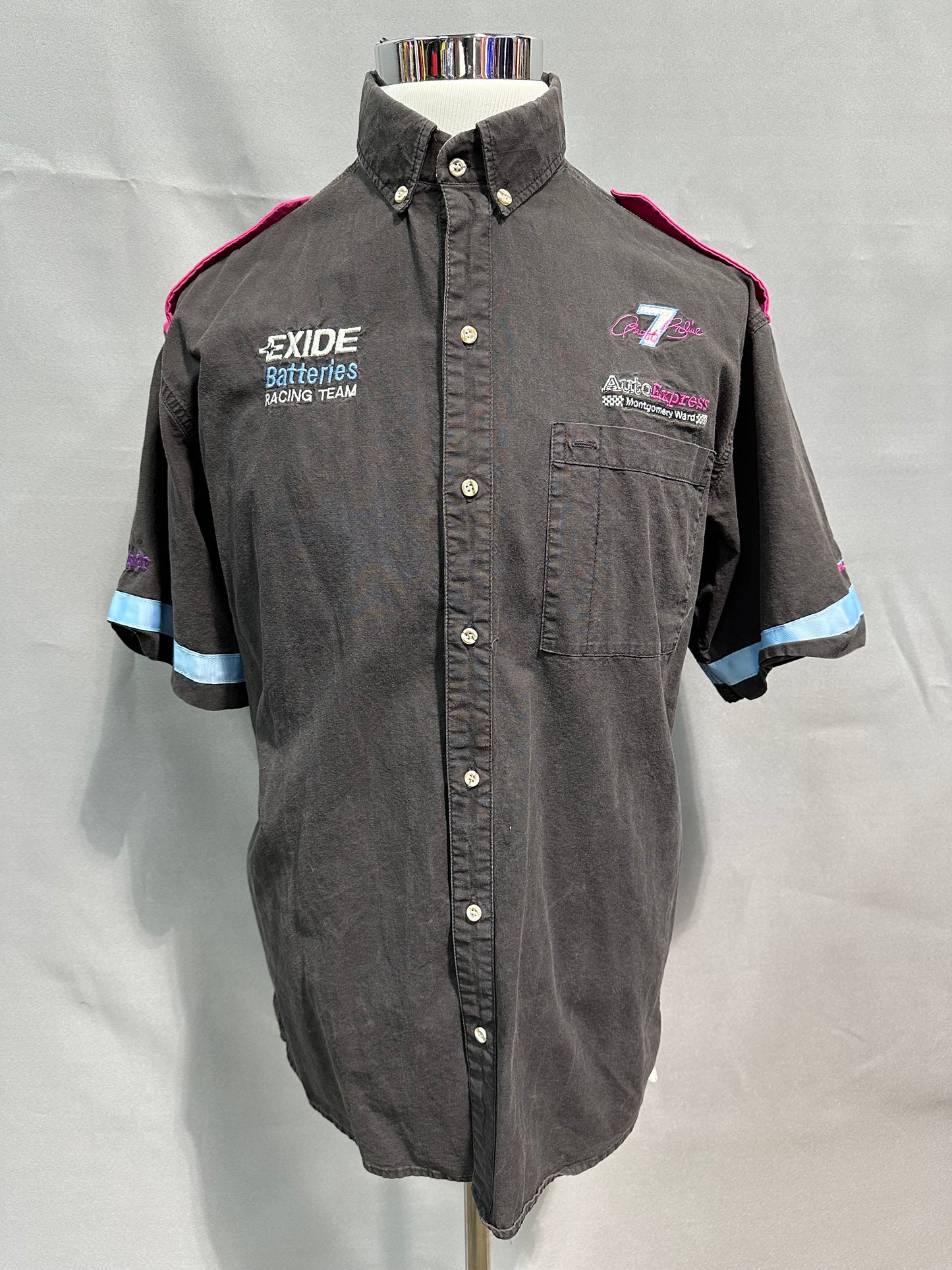 Geoff Bodine Exide Batteries Nascar Crew Shirt Size Large