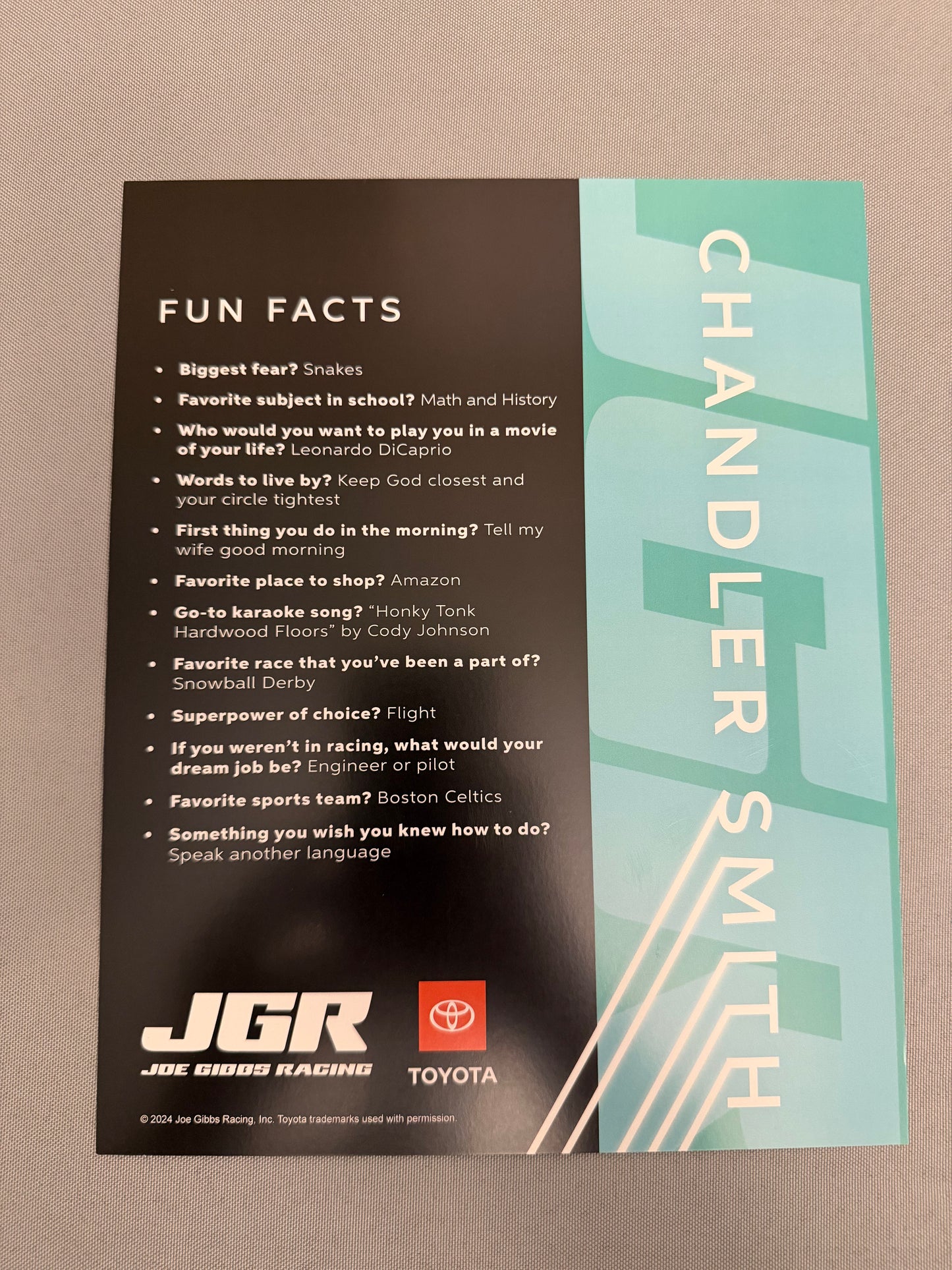 Chandler Smith #81 Joe Gibbs Racing Nascar Hero Card