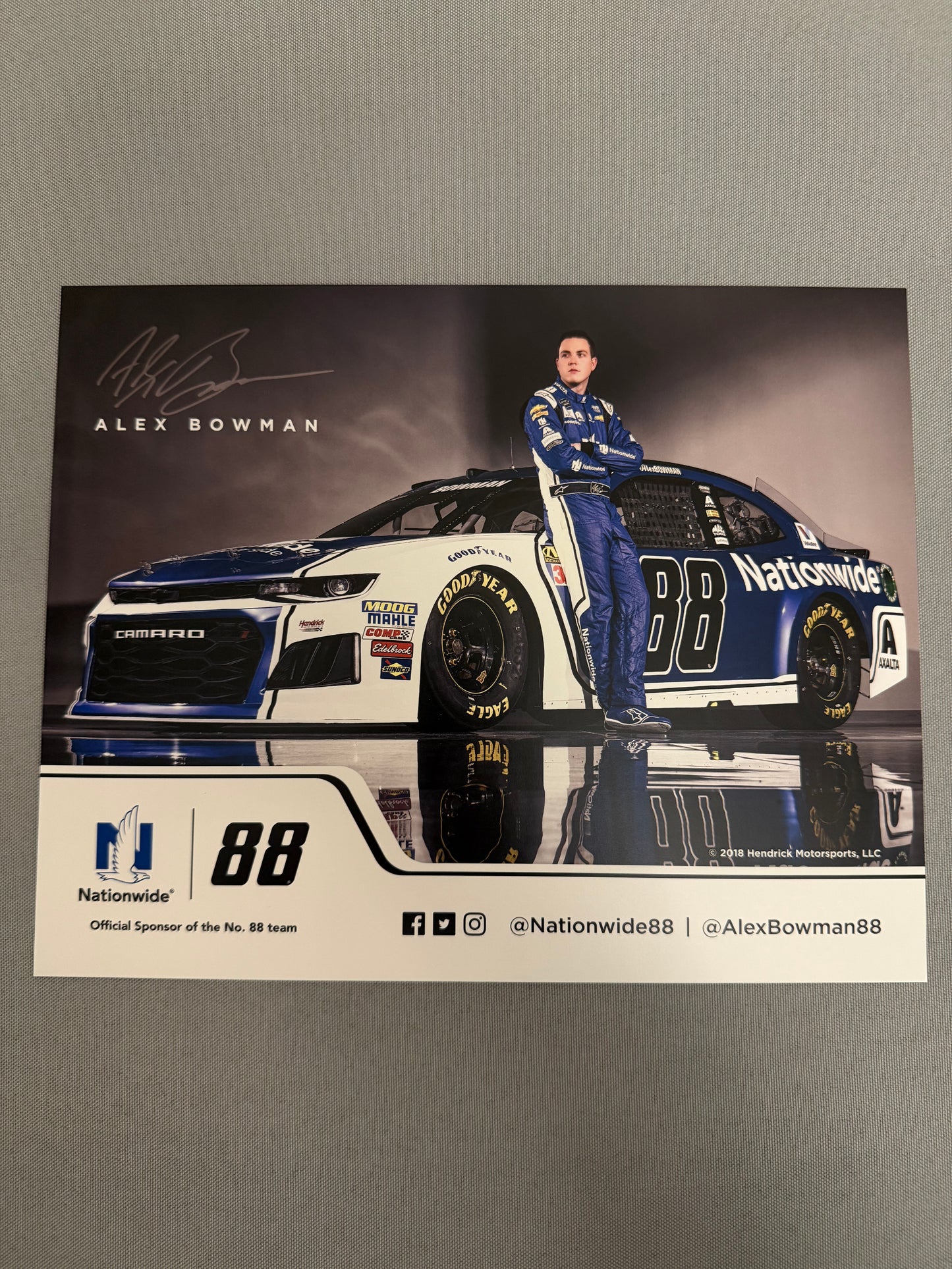 Alex Bowman #88 2018 Nationwide Nascar Hero Card