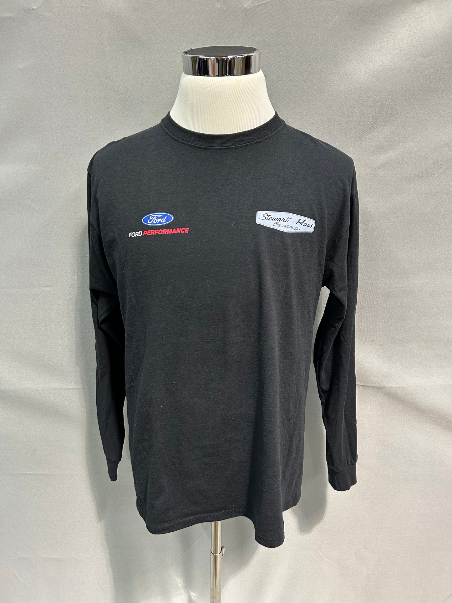 Stewart Haas Racing 2023 Nascar Team Issued Jerzees Long Sleeve Black T Shirt Size Large