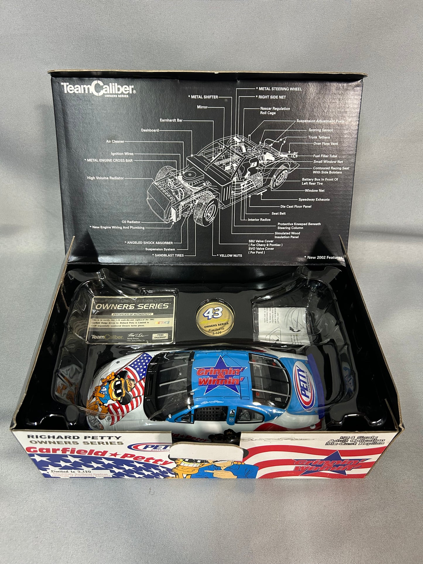 Richard Petty #43 2002 Garfield Dodge Nascar Diecast