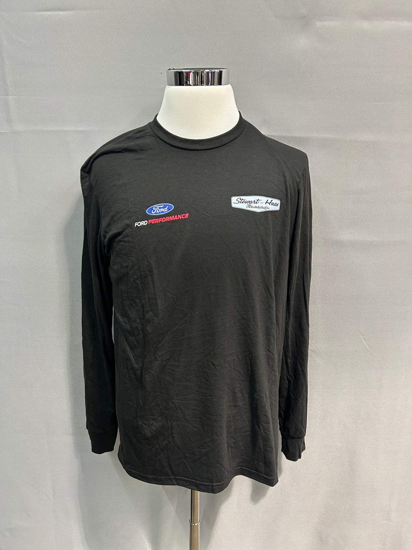 Stewart Haas Racing 2023 Nascar Team Issued District Long Sleeve Black T Shirt Size Large
