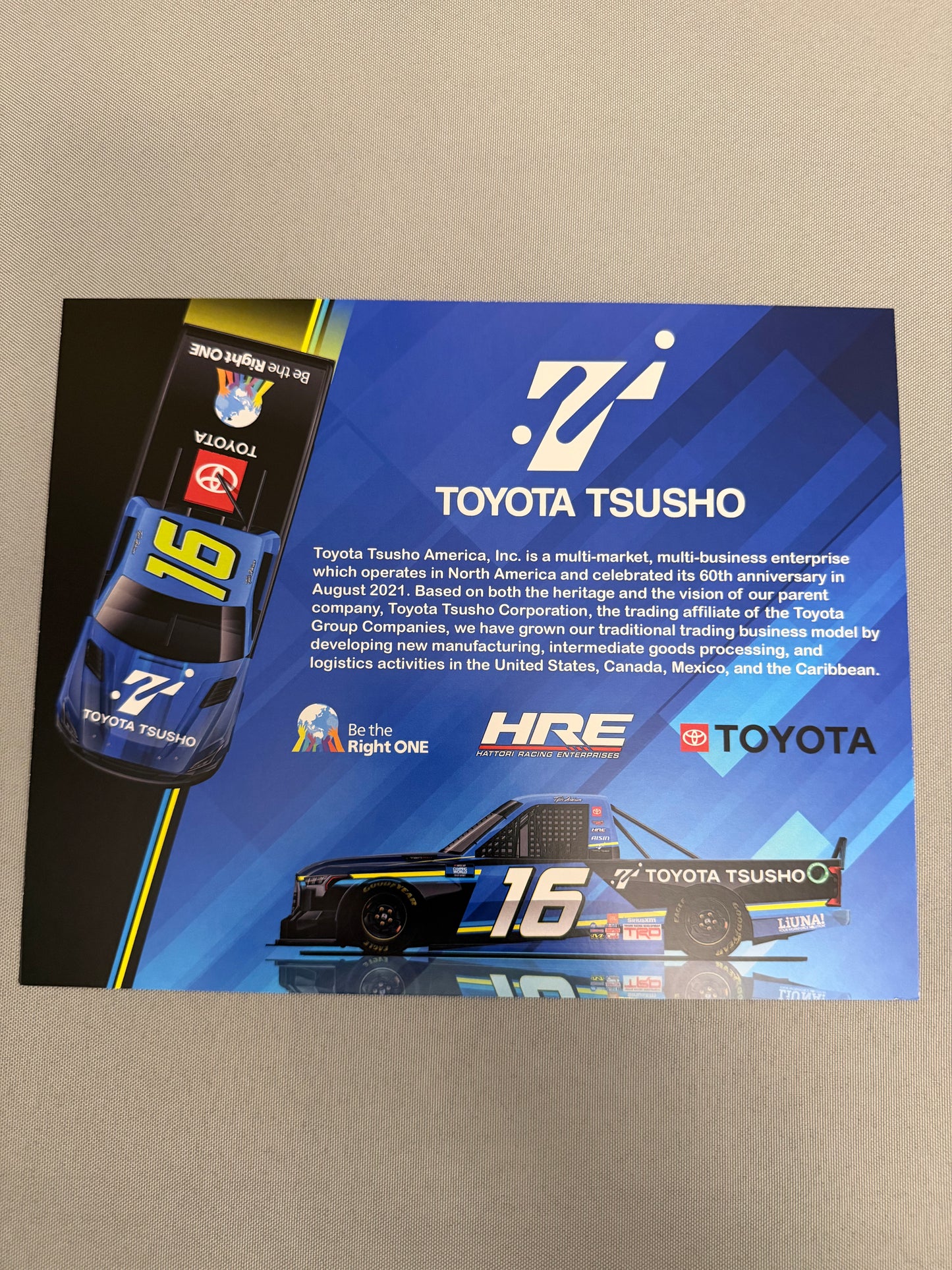 Tyler Ankrum #16 2022 Toyota Tsusho Nascar Hero Card