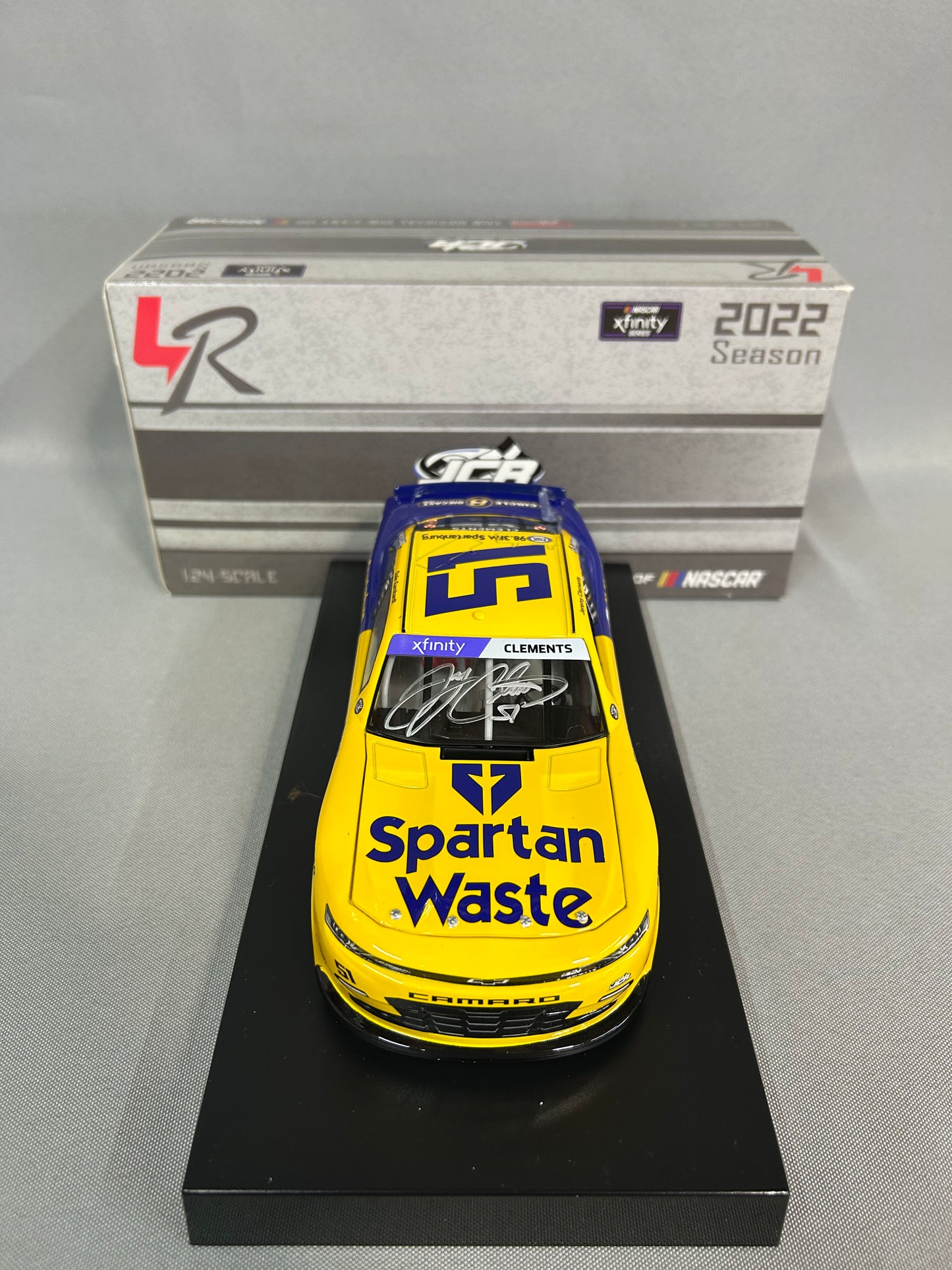 Jeremy Clements #51 2022 Autographed Spartan Waste Throwback Nascar Diecast