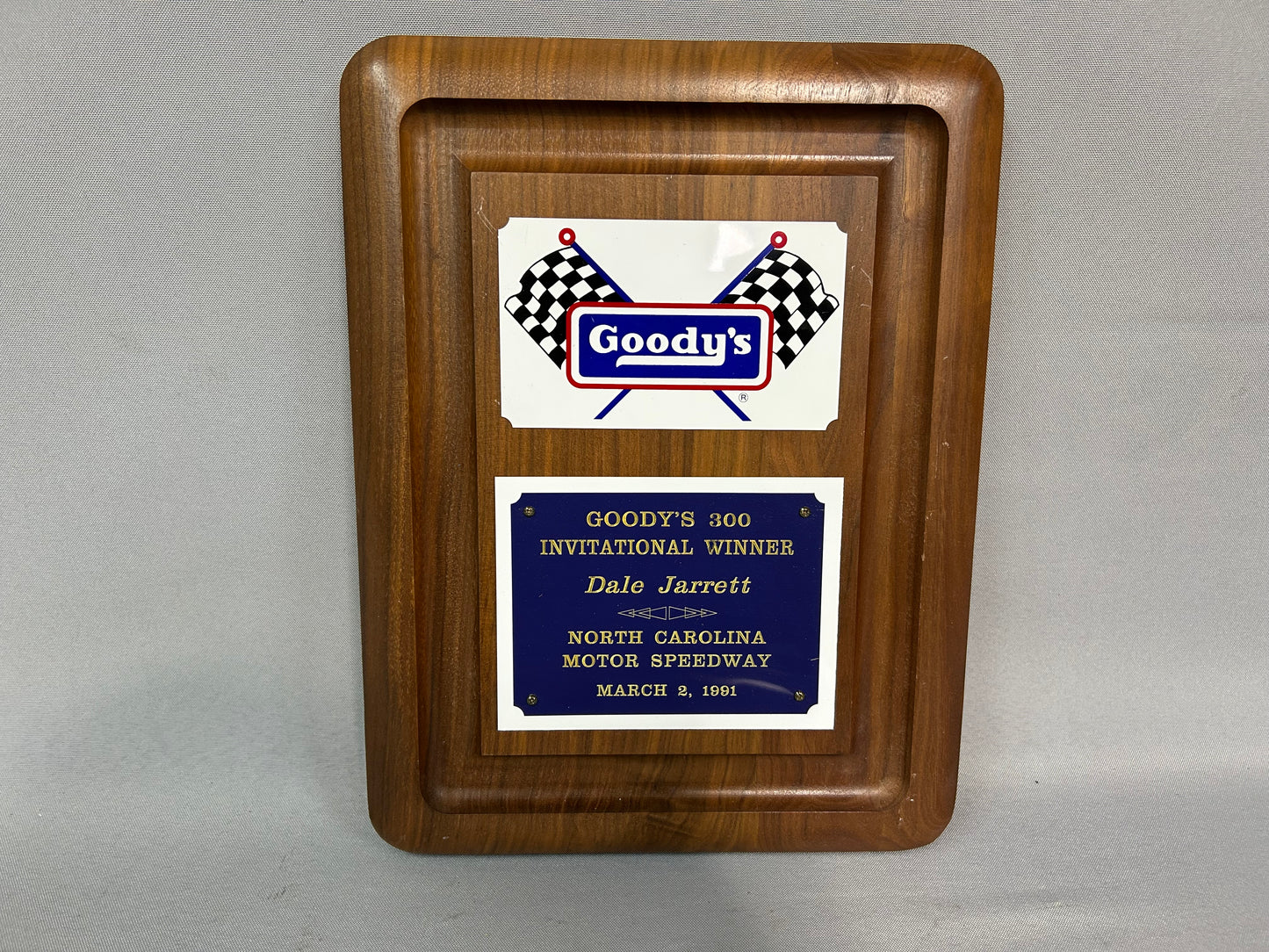 Dale Jarrett 1991 North Carolina Goody’s 300 Invitational Winner Nascar Trophy