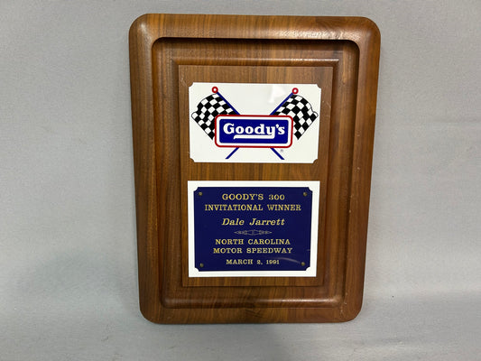 Dale Jarrett 1991 North Carolina Goody’s 300 Invitational Winner Nascar Trophy