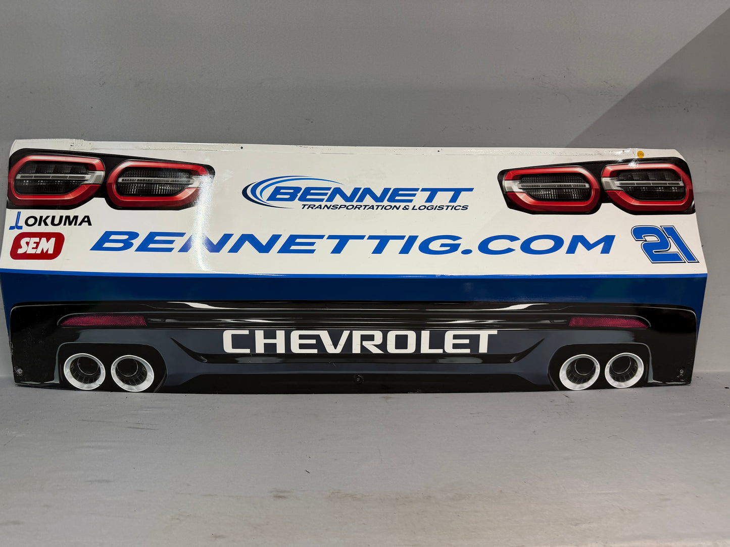 Austin Hill #21 2025 Bennett Transportation Nascar Rear Bumper