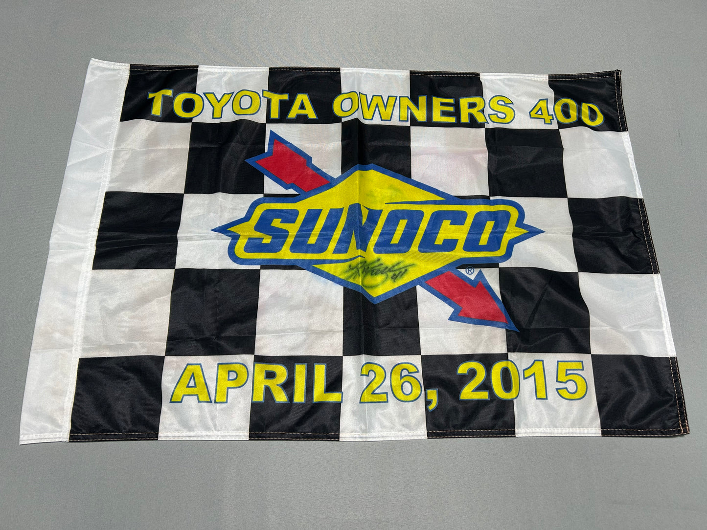 Kurt Busch #41 2015 Autographed Richmond Nascar Victory Lane Checkered Flag