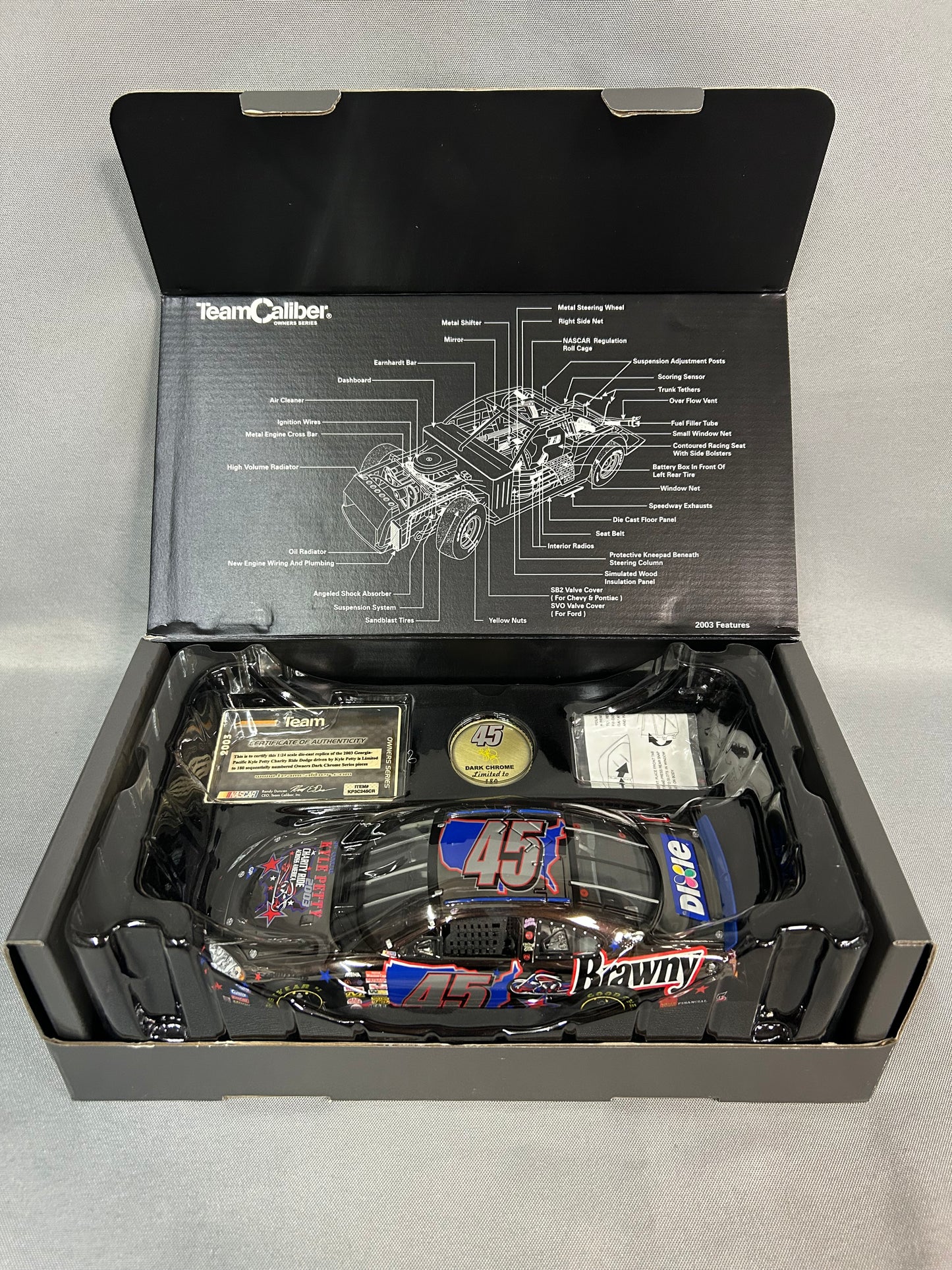 Kyle Petty #45 2003 Georgia Pacifi Charity Ride Dark Chrome Nascar Diecast