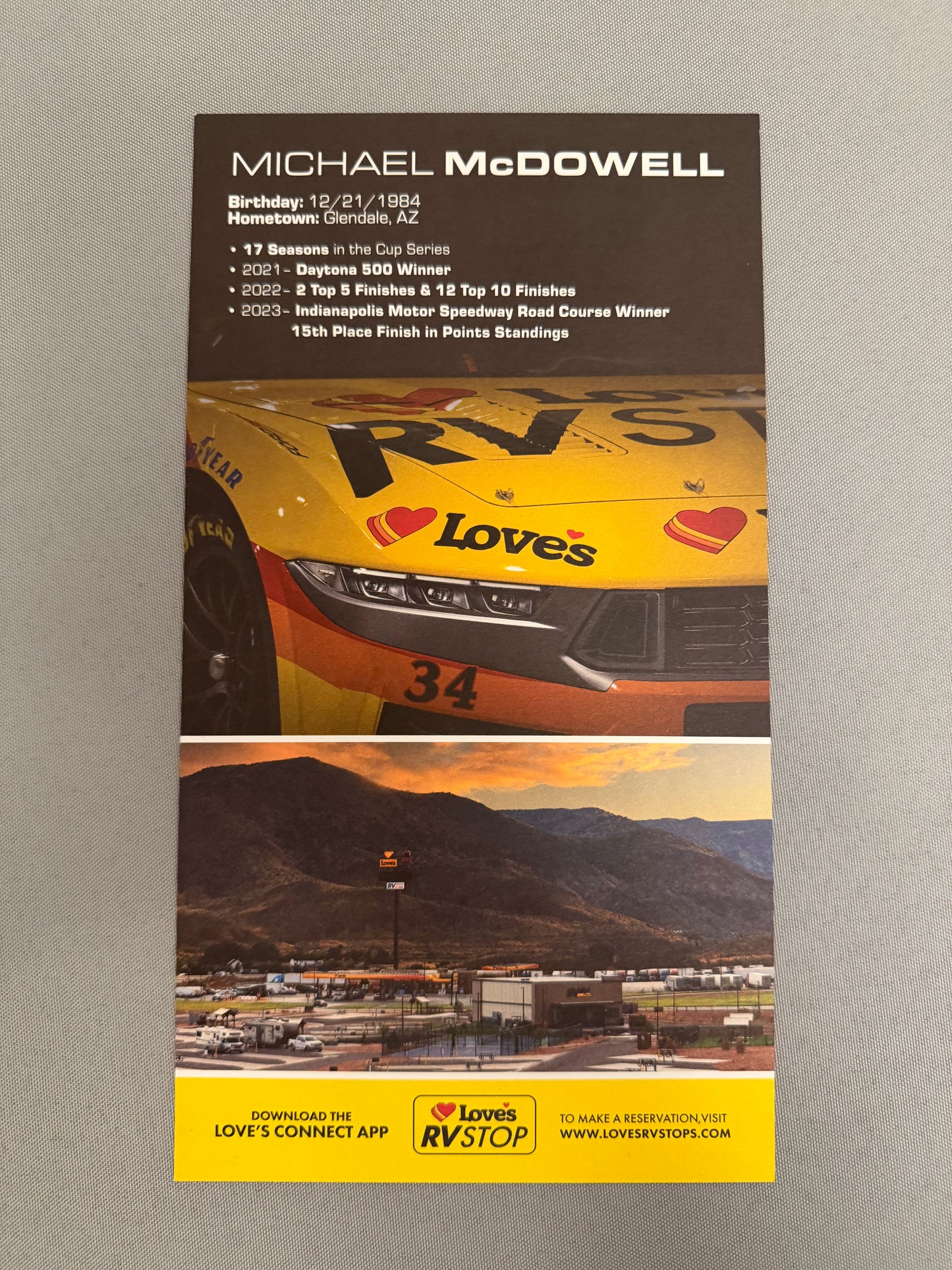 Michael McDowell #34 2024 Loves Truck Stop Nascar Hero Card