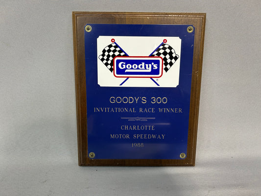 Dale Jarrett 1988 Charlotte Goody’s 300 Invitational Winner Nascar Trophy