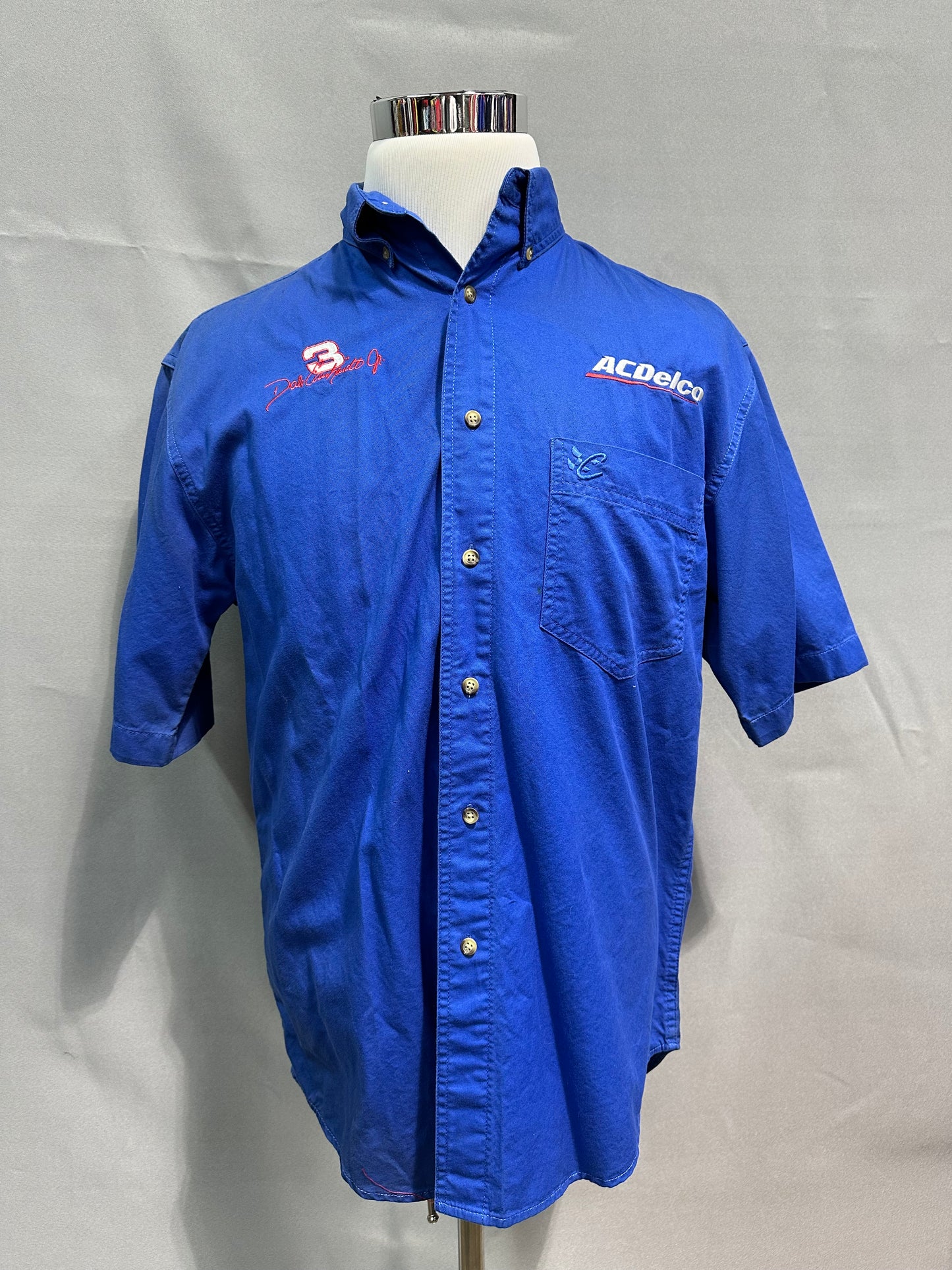 Dale Earnhardt Jr #3 AC Delco Nascar Team Issued Button Up Shirt Size Medium