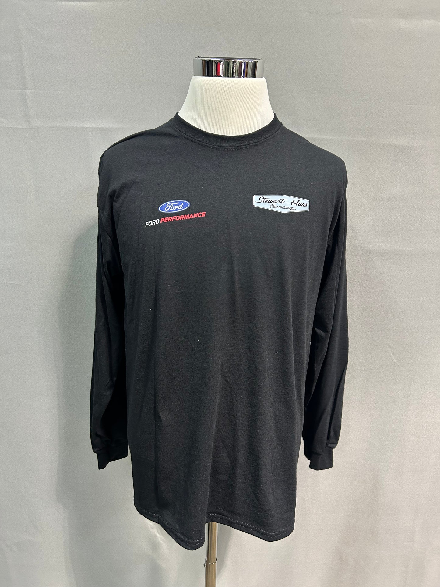 Stewart Haas Racing 2023 Nascar Team Issued Gildan Long Sleeve Black T Shirt Size Large
