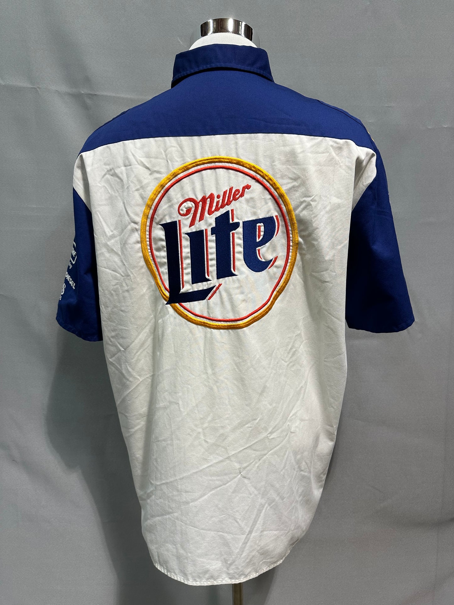 Rusty Wallace #2 Miller Lite Nascar Autographed Crew Shirt Size 2XL