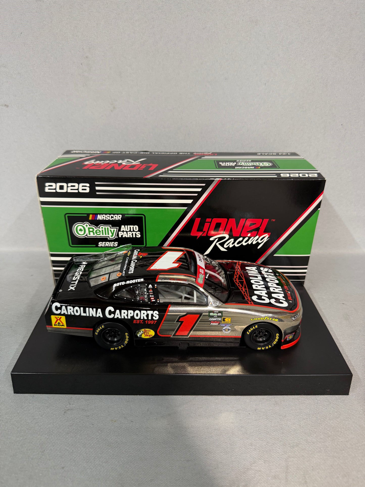 Connor Zilisch #1 2026 Carolina Carports Color Chrome Nascar Diecast