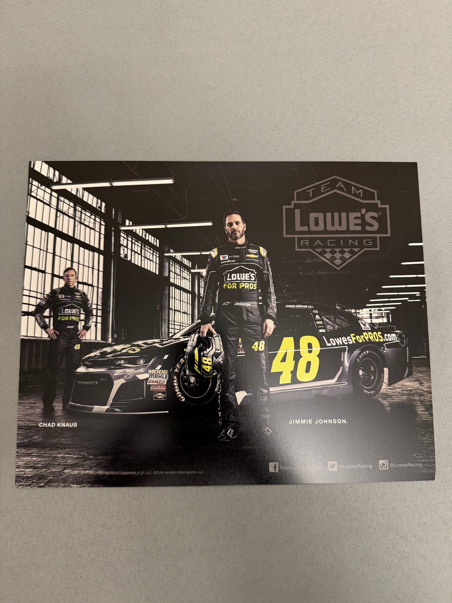 Jimmie Johnson #48 2018 Lowe’s Nascar Hero Card