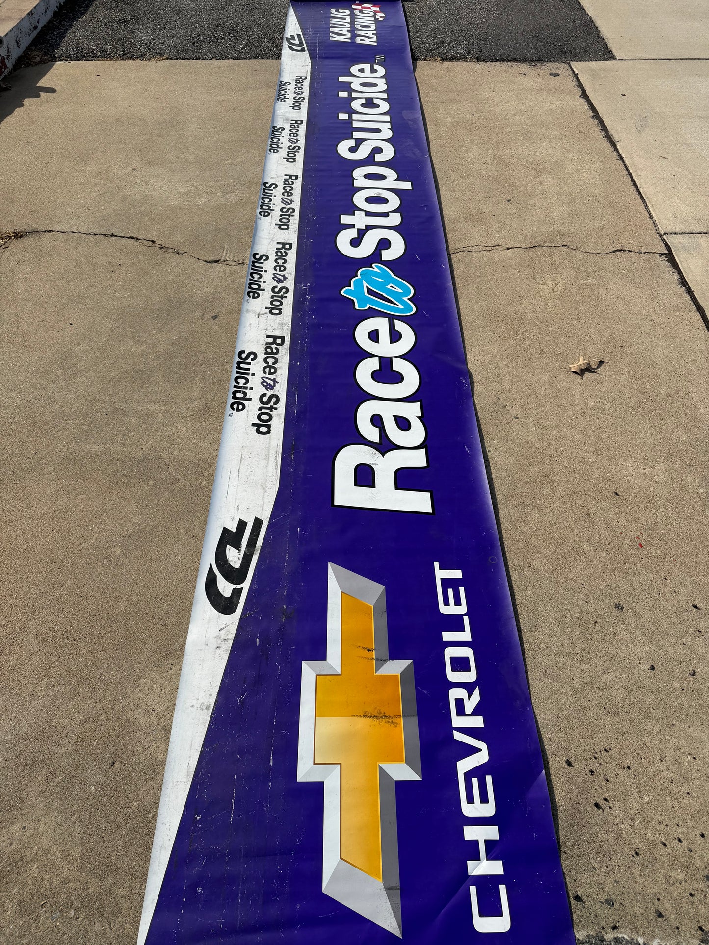 Daniel Dye #10 2025 Race To Stop Suicide Nascar Pit Wall Banner