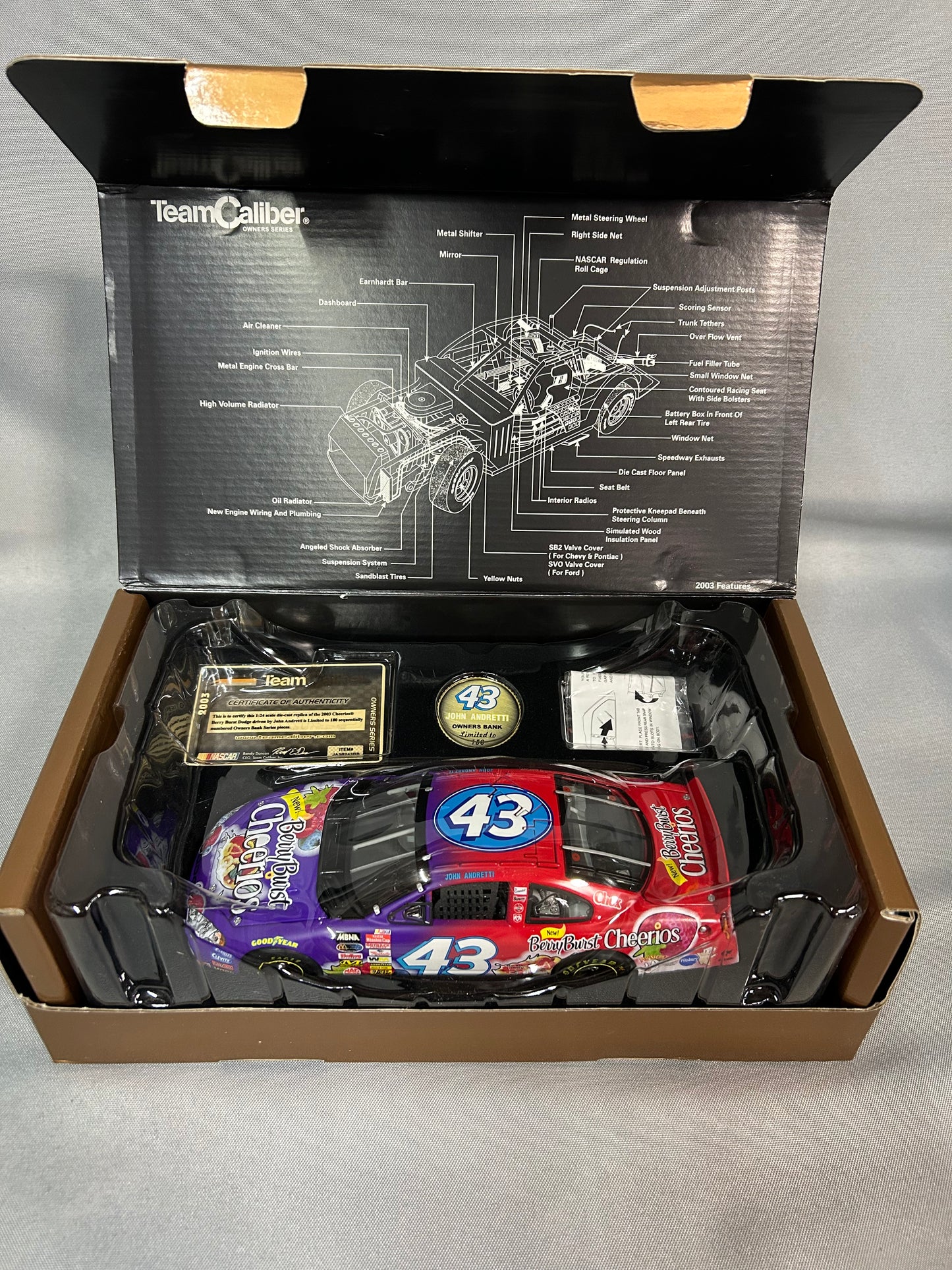 John Andretti #43 2003 Cheerios Berry Burst Owners Bank Nascar Diecast