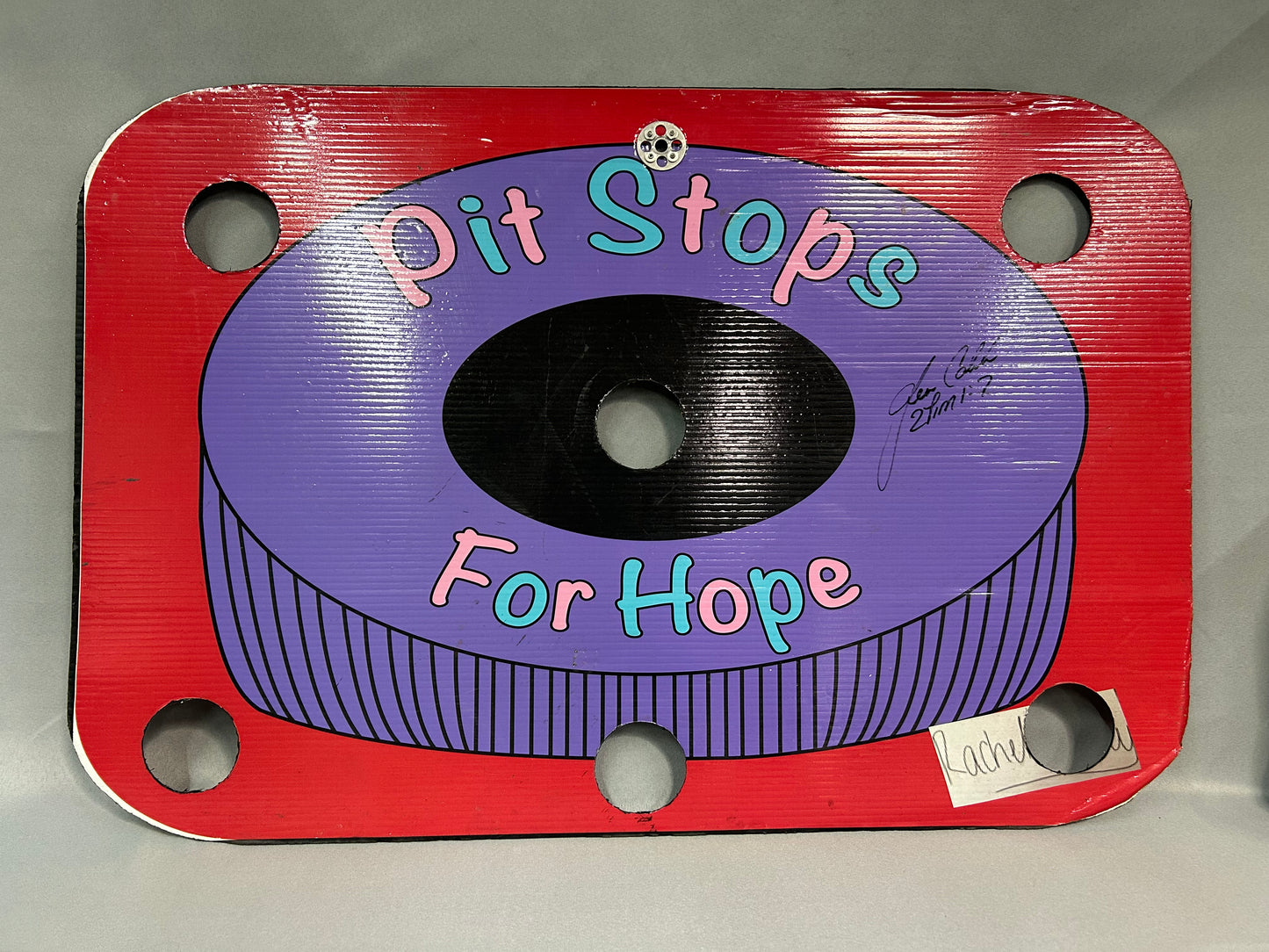 Jennifer Jo Cobb Pit Stops for Hope Autographed Nascar Pit Board