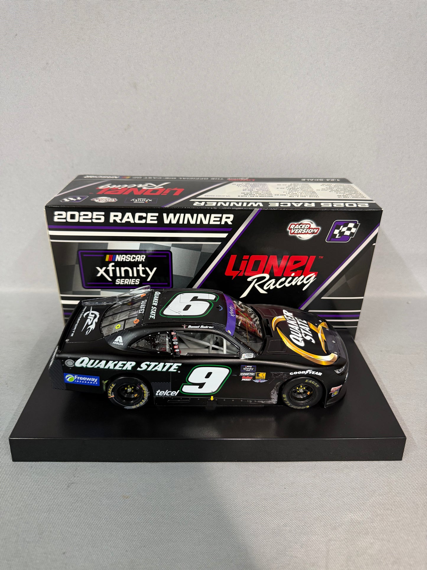 Daniel Suarez #9 2025 Mexico City Win Quaker State Nascar Autographed Diecast