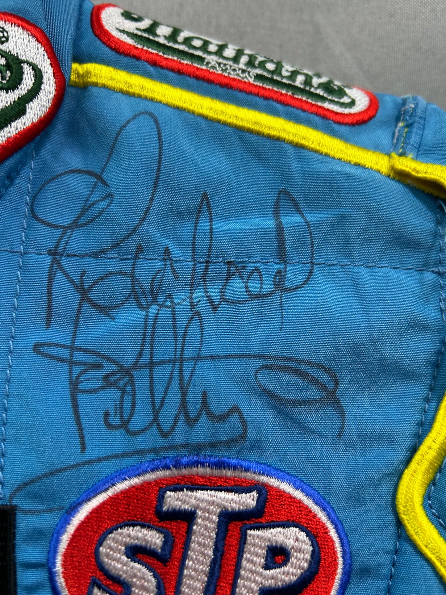 Aric Almirola #43 2014 Dual Autographed Nathans Famous Nascar Driver Firesuit
