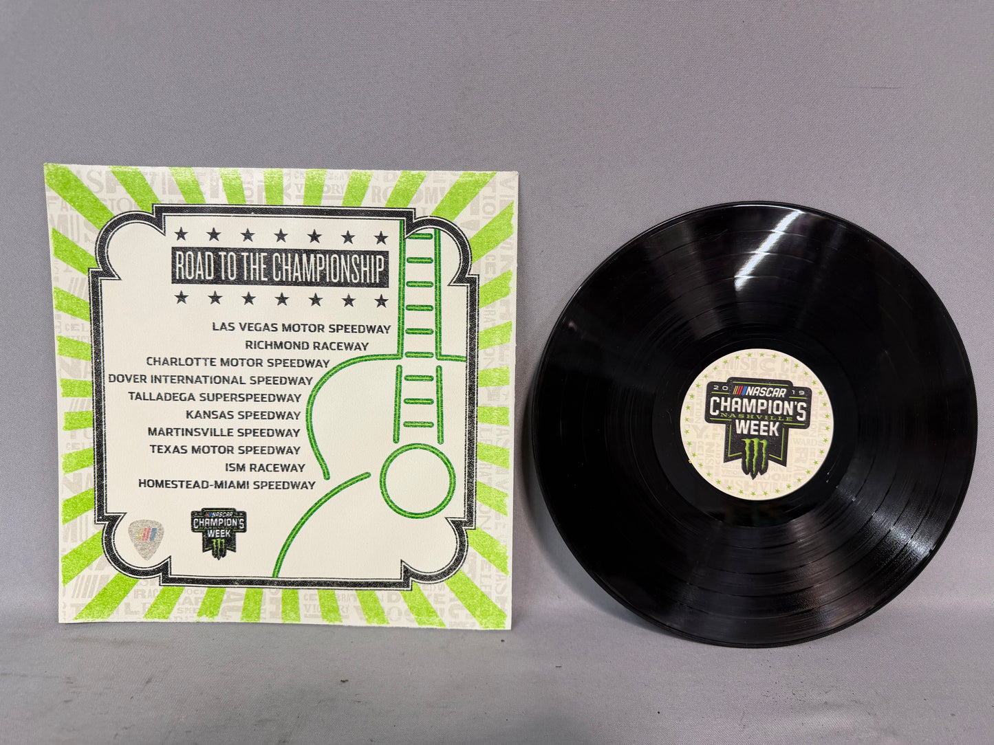 Aric Almirola #10 2019 Nashville Champions Week Nascar Autographed Replica Vinyl Record